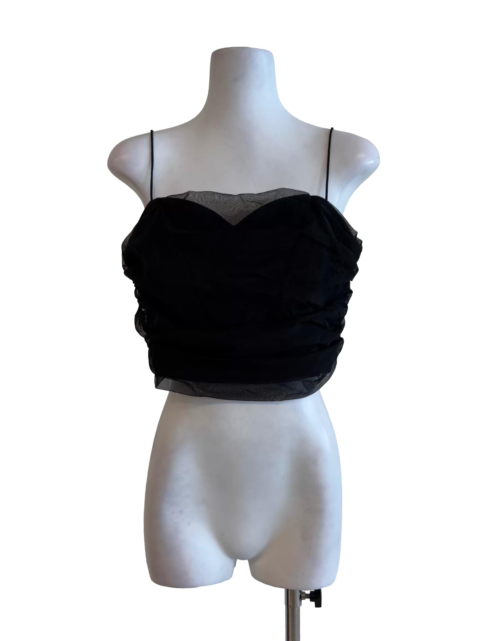 Eerie Black Sweetheart Mesh Top