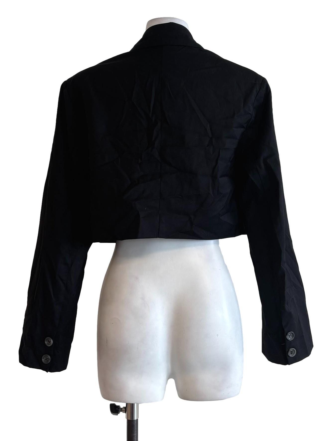 Soft Black Cropped Blazer