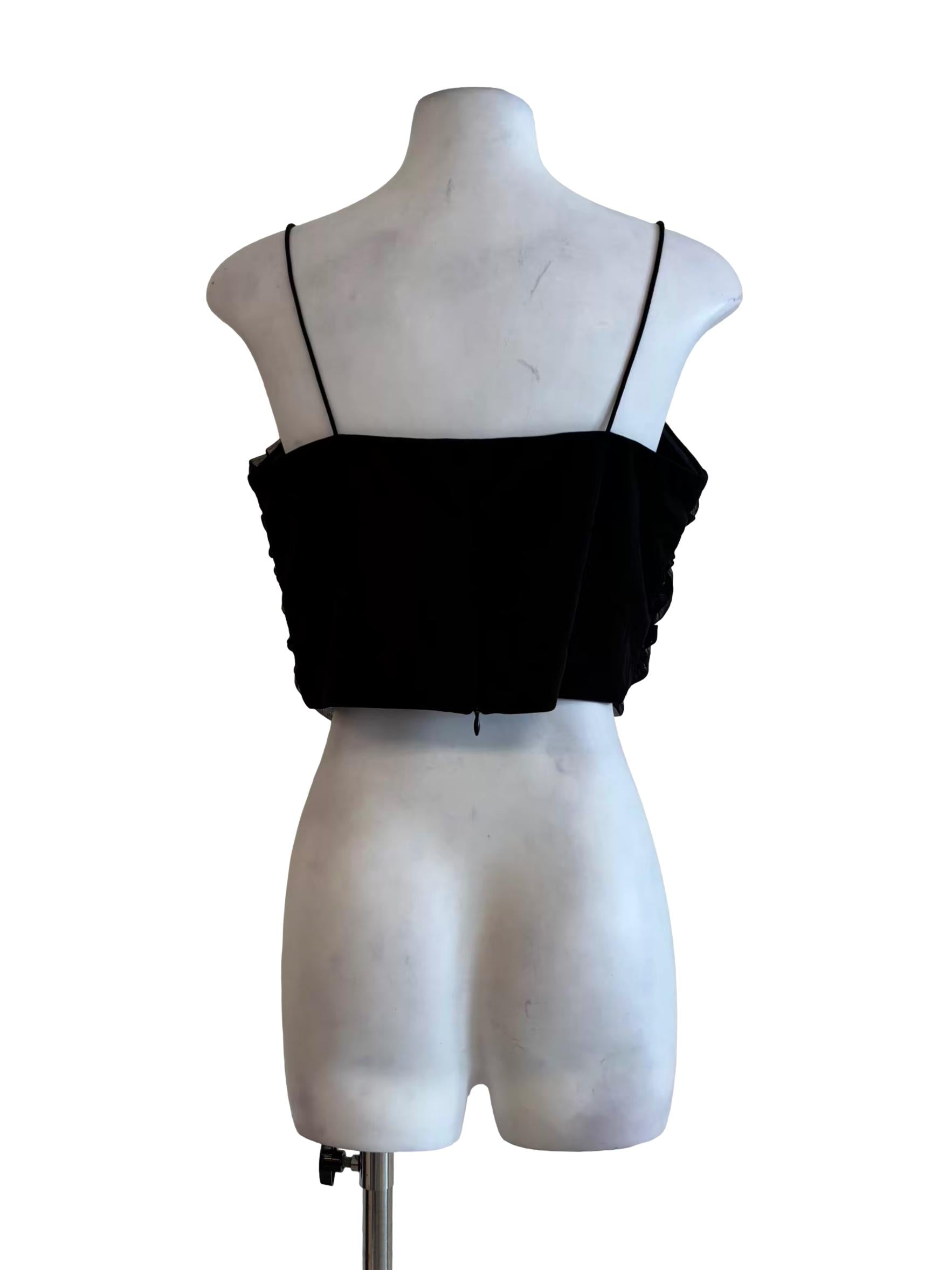 Eerie Black Sweetheart Mesh Top