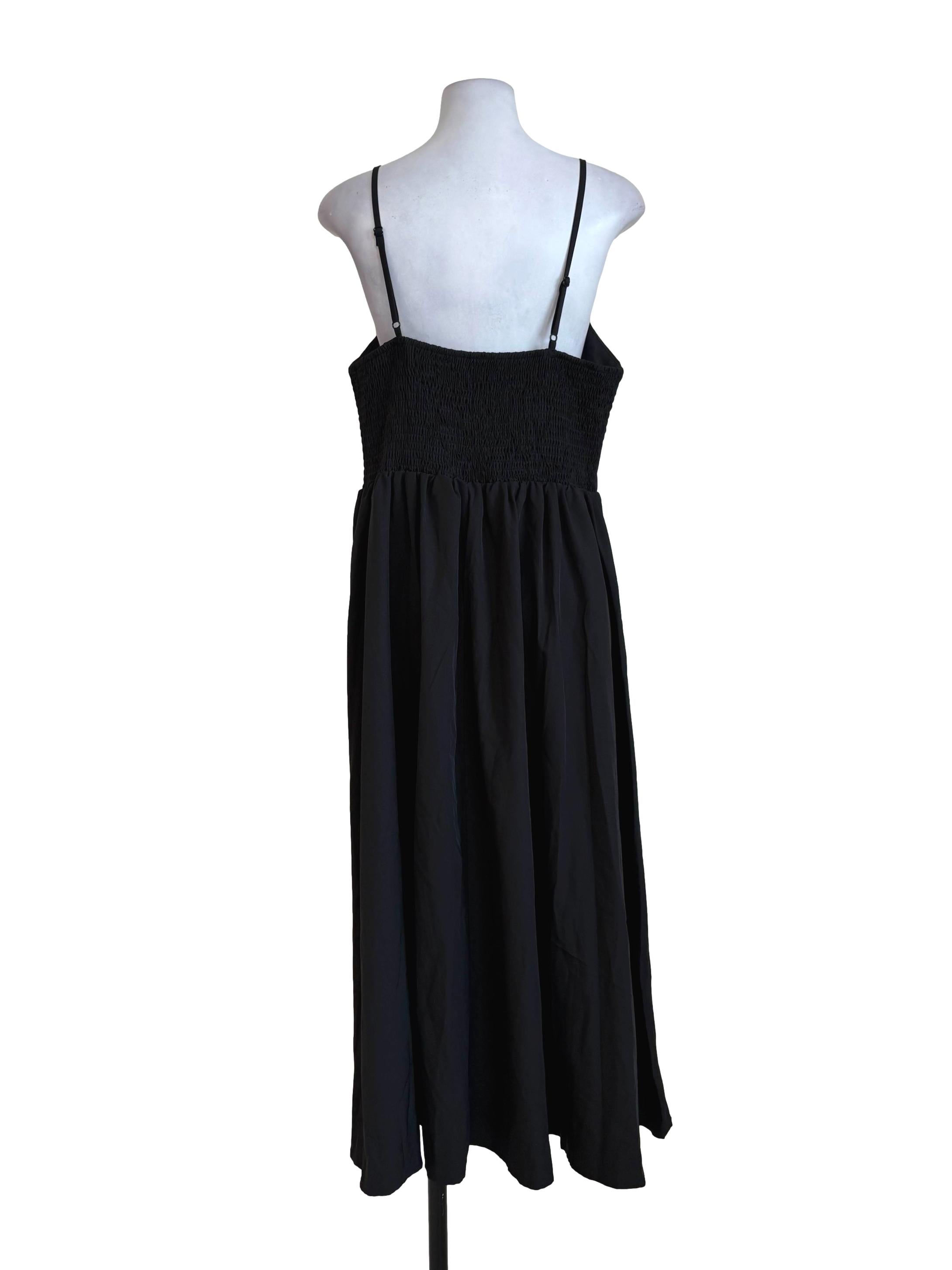 Black Ruched Corset Slip Dress