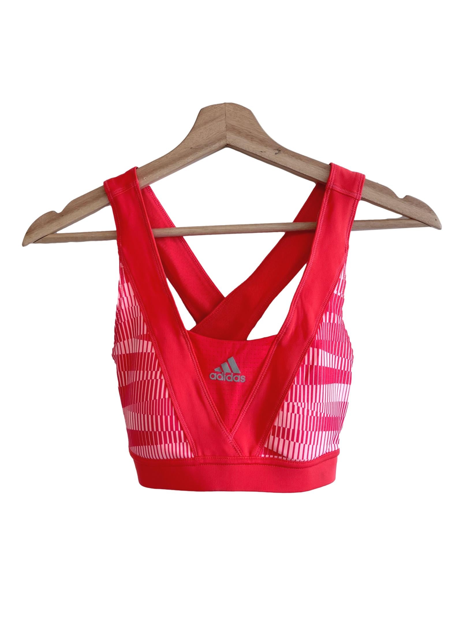 Orange Patterned Sports Bra