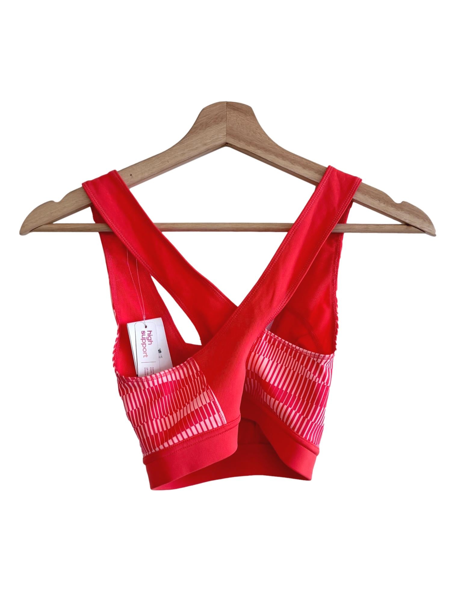 Orange Patterned Sports Bra