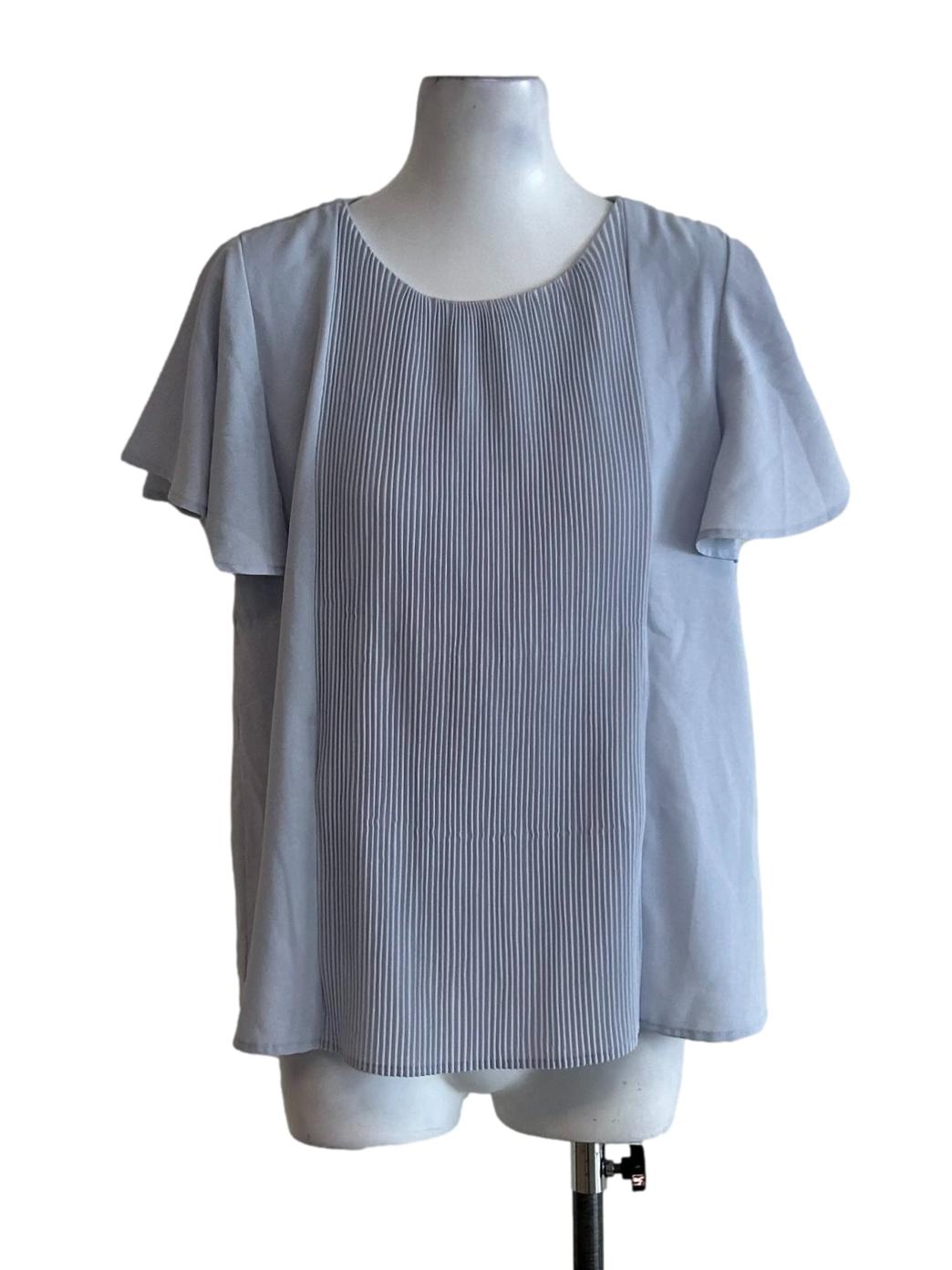 Baby Blue Pleats Blouse