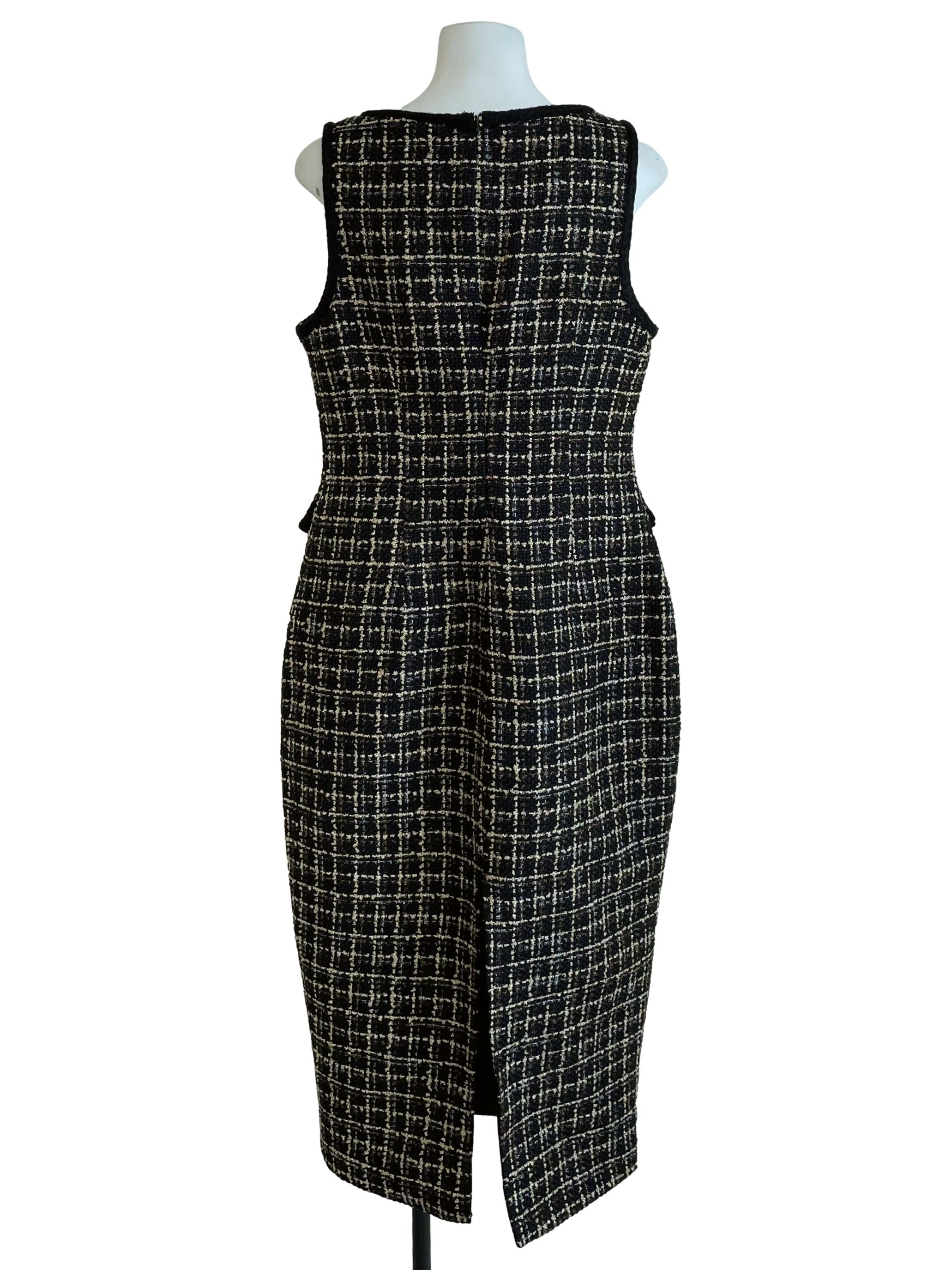 Black Shiny Tweed Chanel Dress
