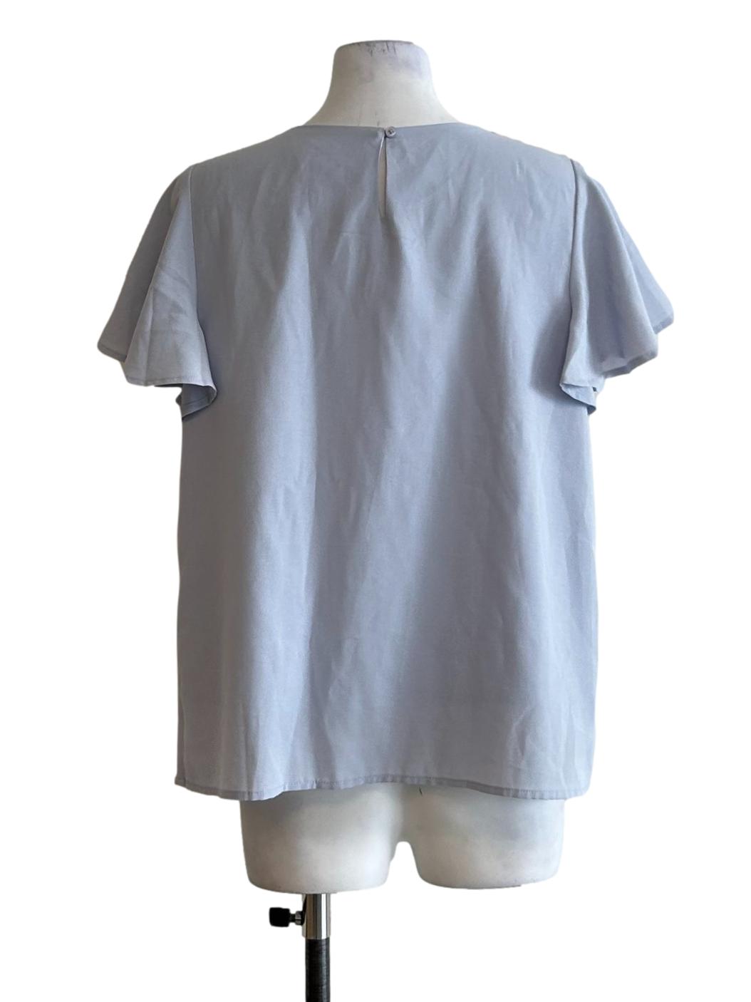 Baby Blue Pleats Blouse