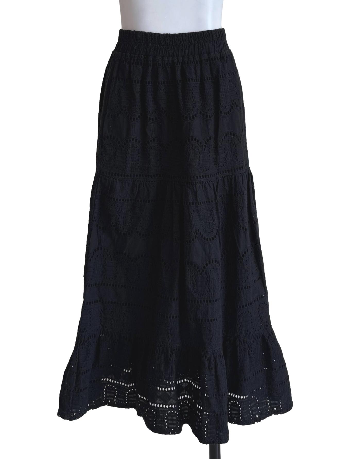 Sable Embroidery A-Line Skirt