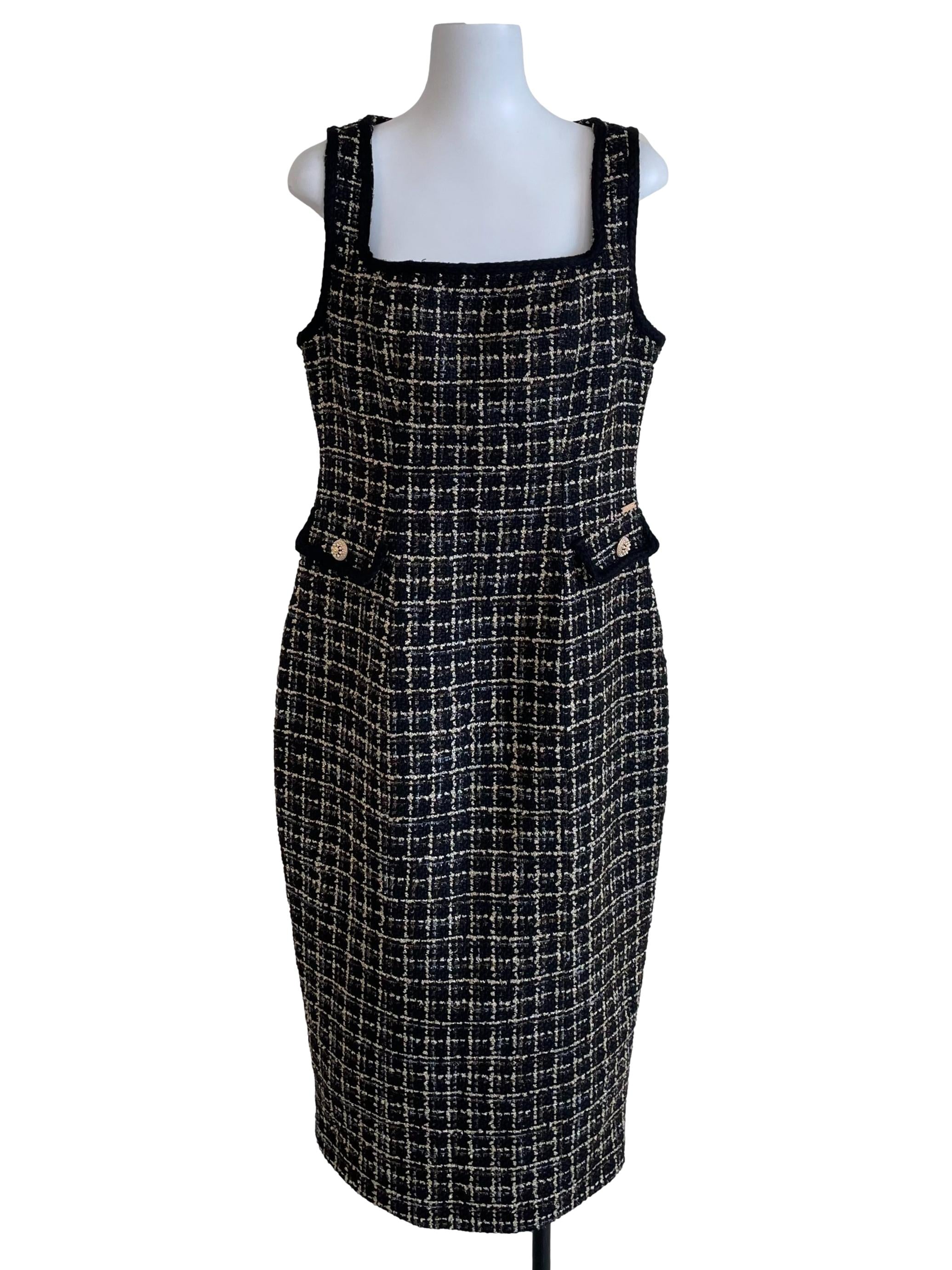 Black Shiny Tweed Chanel Dress