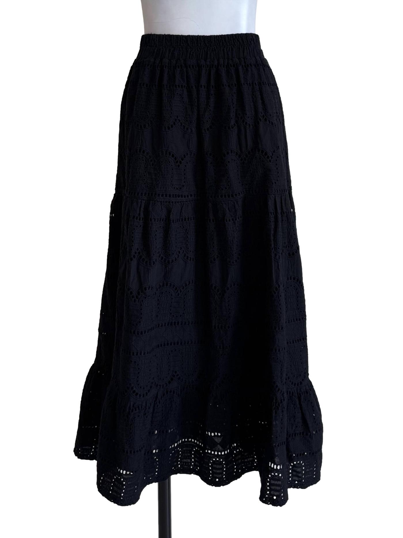 Sable Embroidery A-Line Skirt