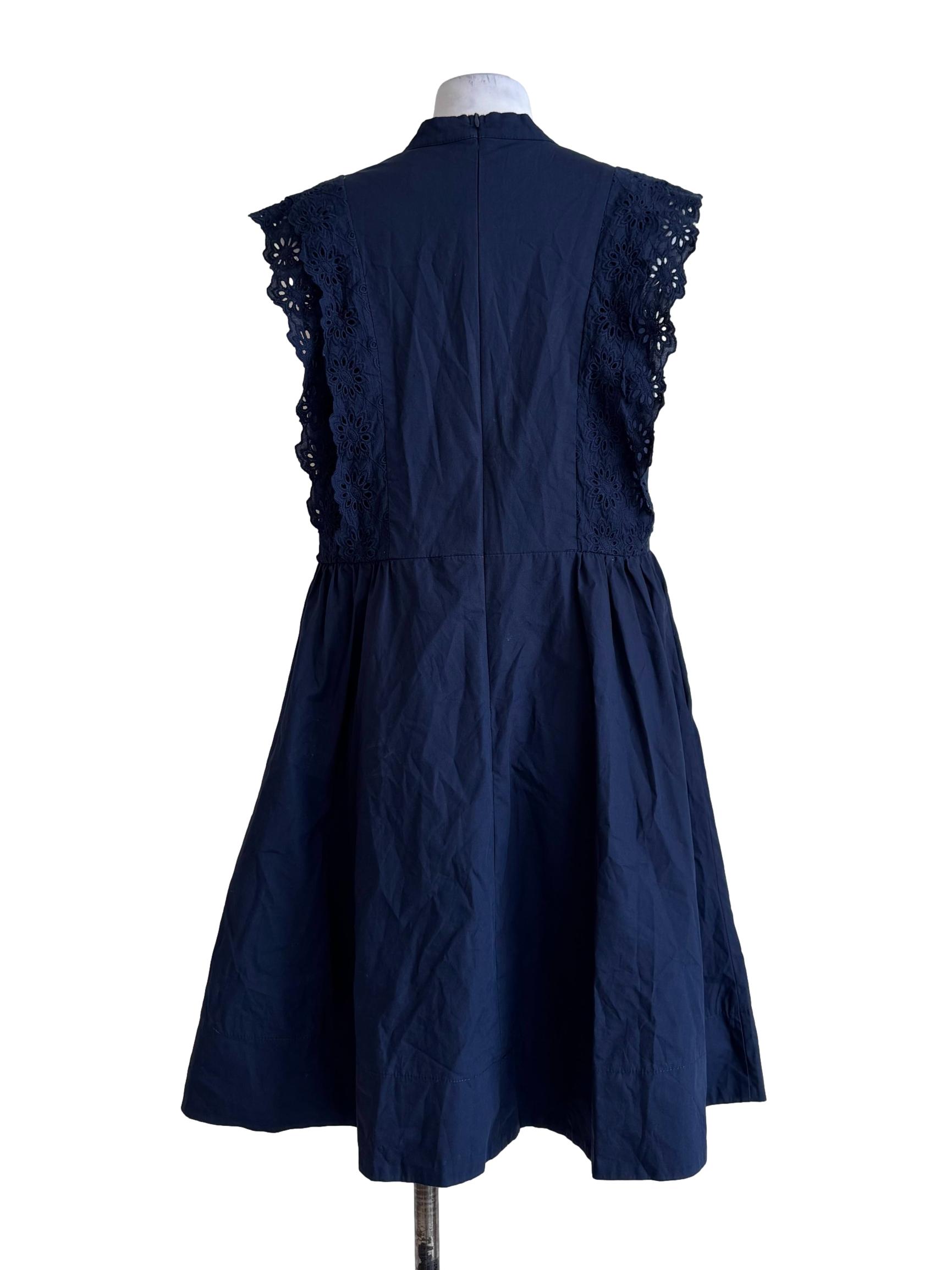 Royal Blue V Neck Empire Dress