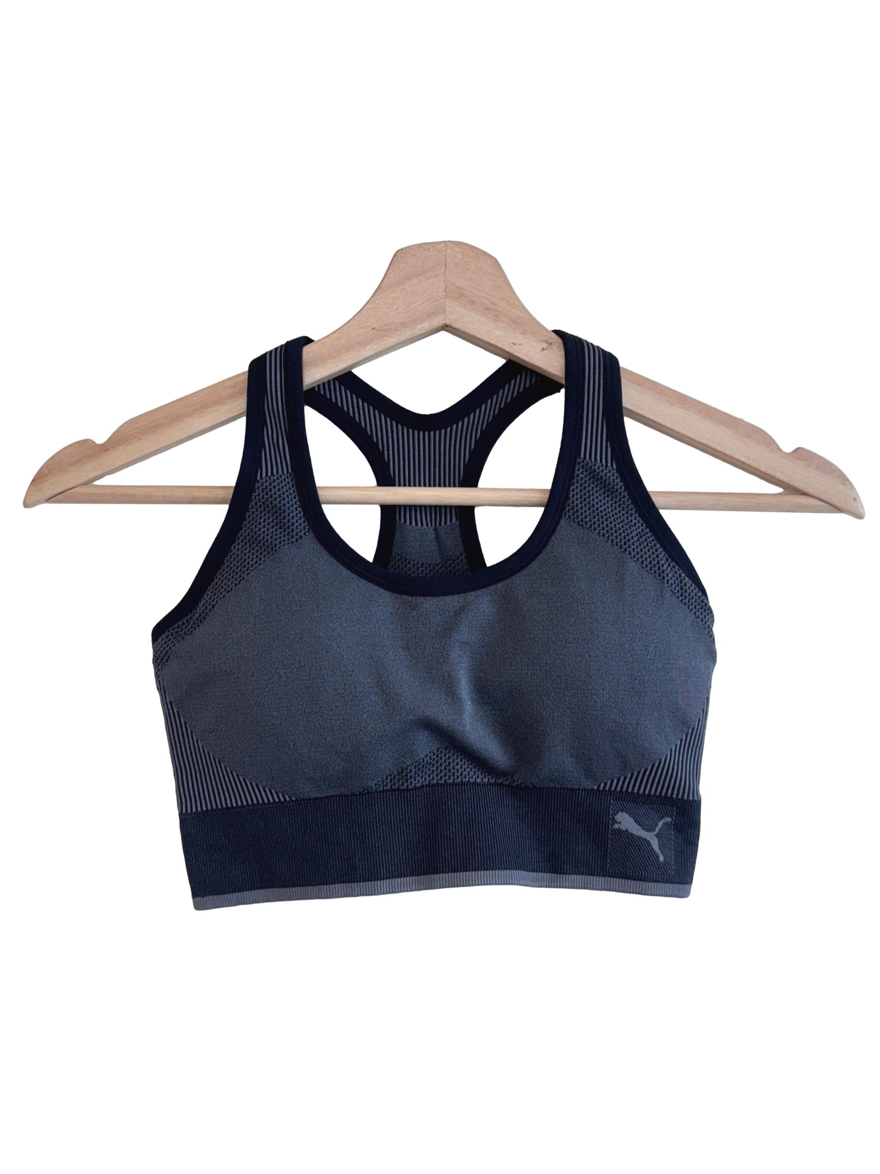 Black Striped Sports Bra