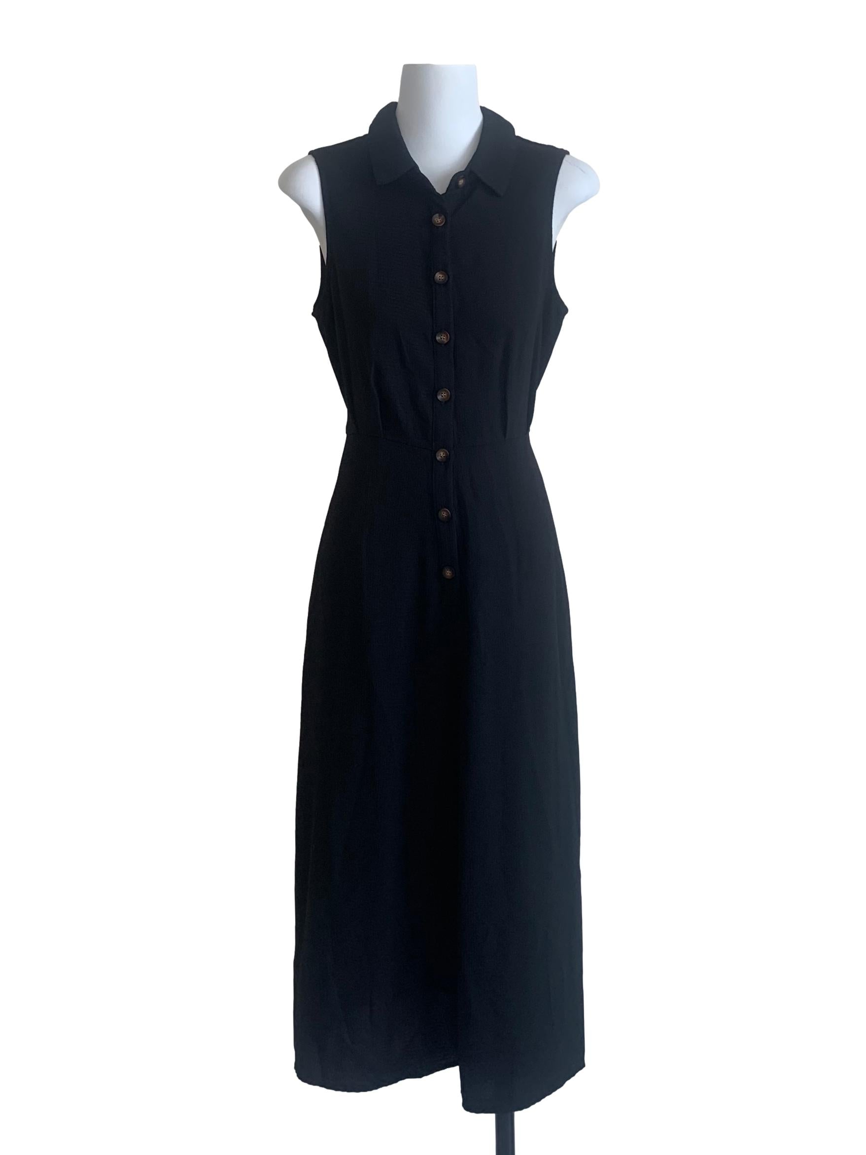 Black Collared Shirt Dress