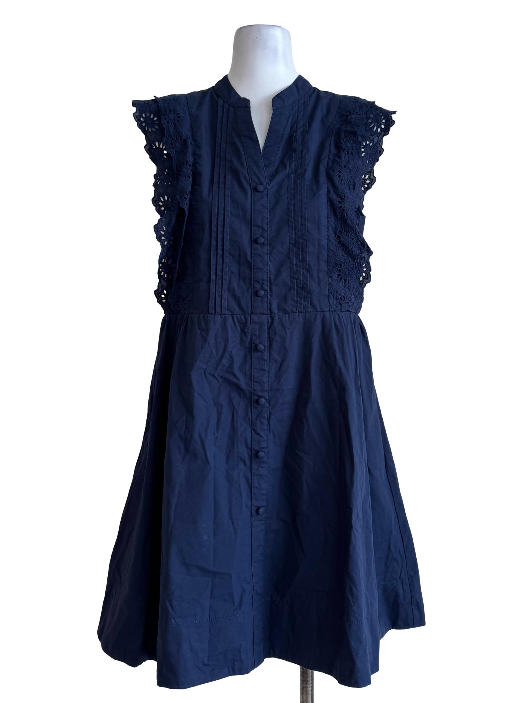 Royal Blue V Neck Empire Dress