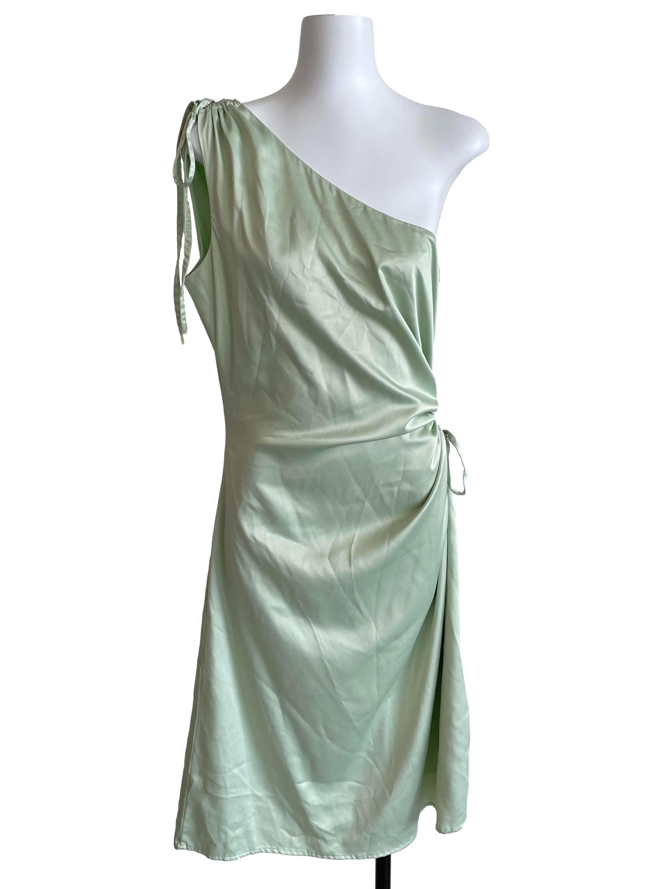 Pastel Green Scrunch Open Waist Dress