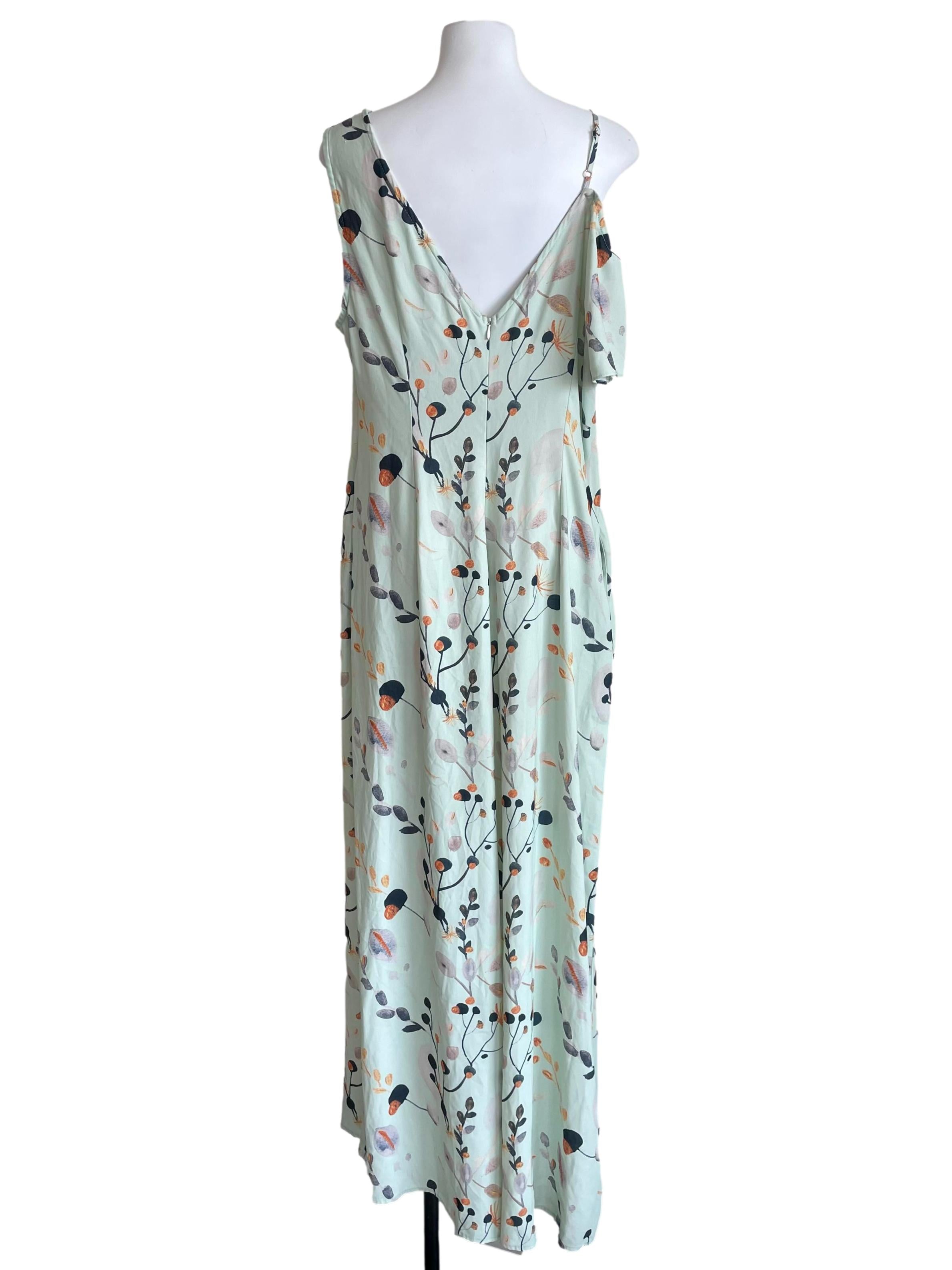 Pastel Green Floral V Neck Jumpsuit