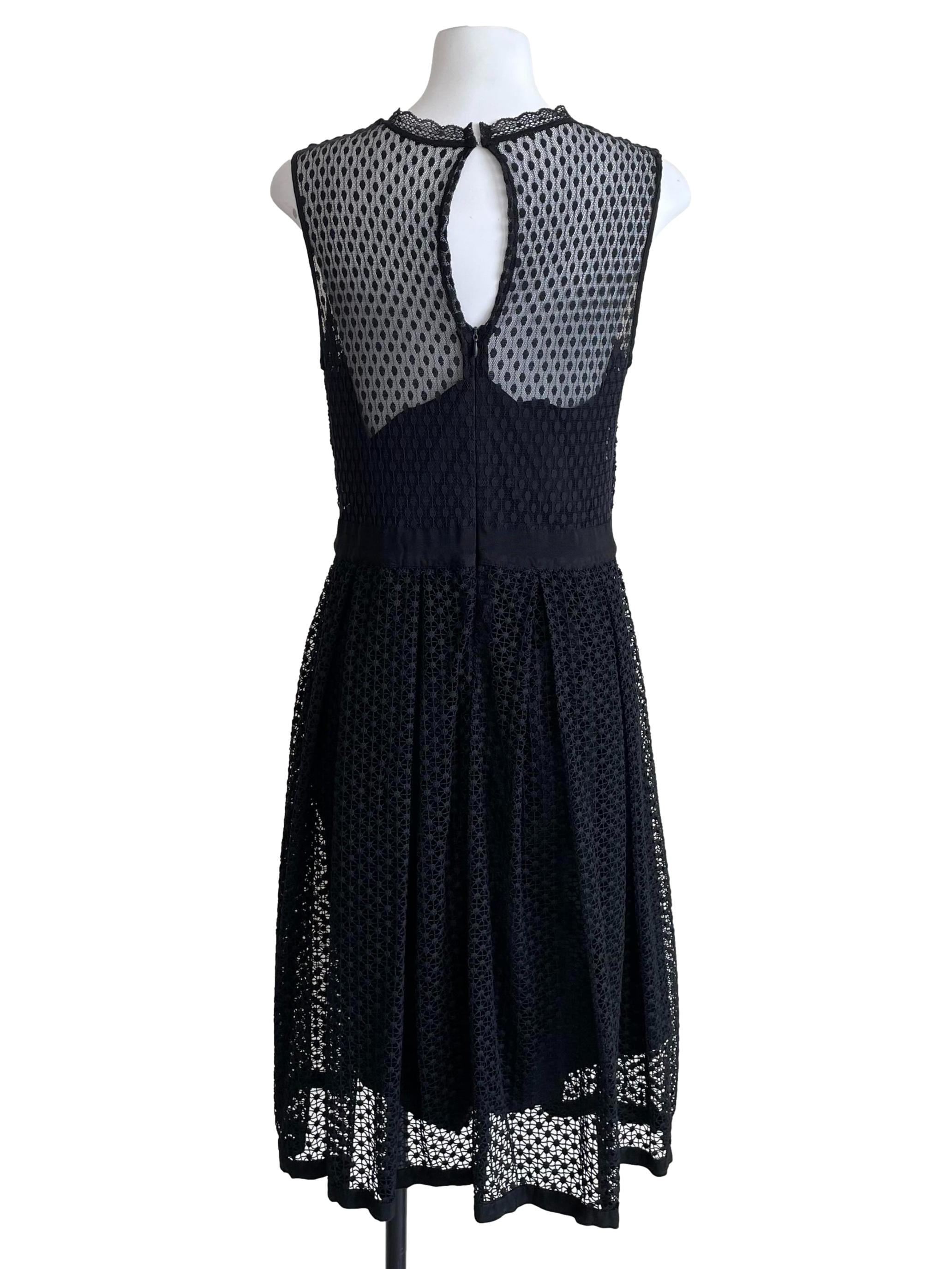 Black Embroidery Lace Bouffant Dress