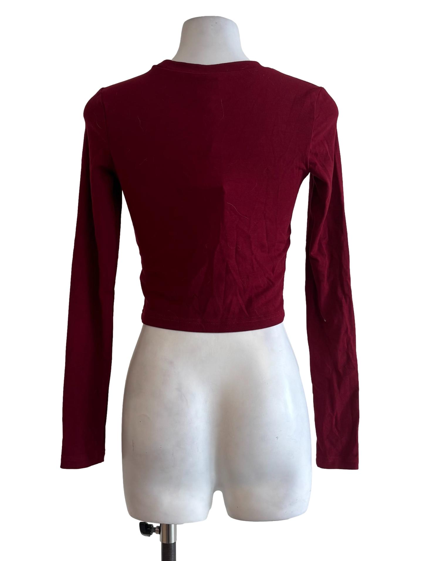 Maroon Longsleeve Ribbed Top