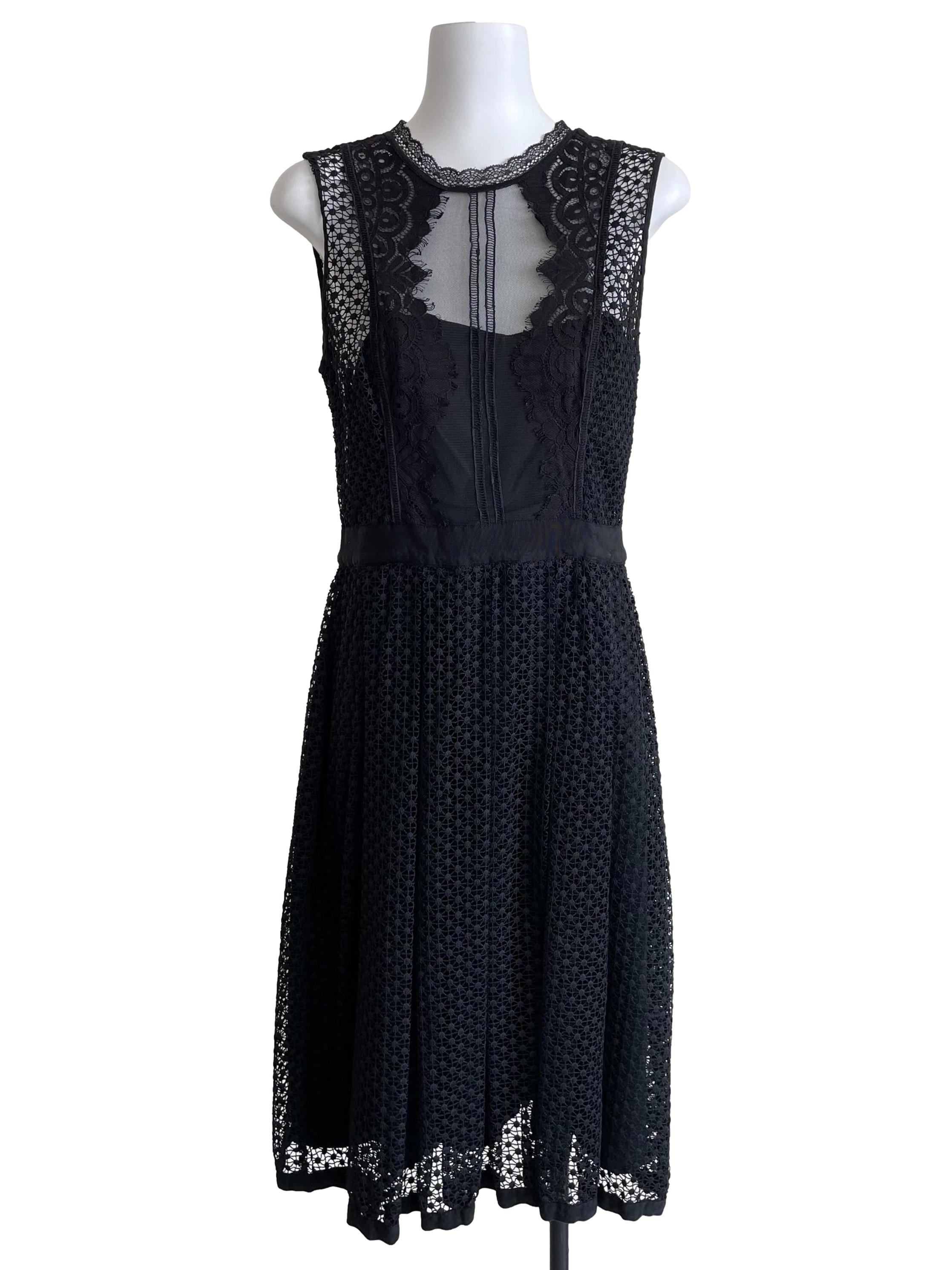 Black Embroidery Lace Bouffant Dress
