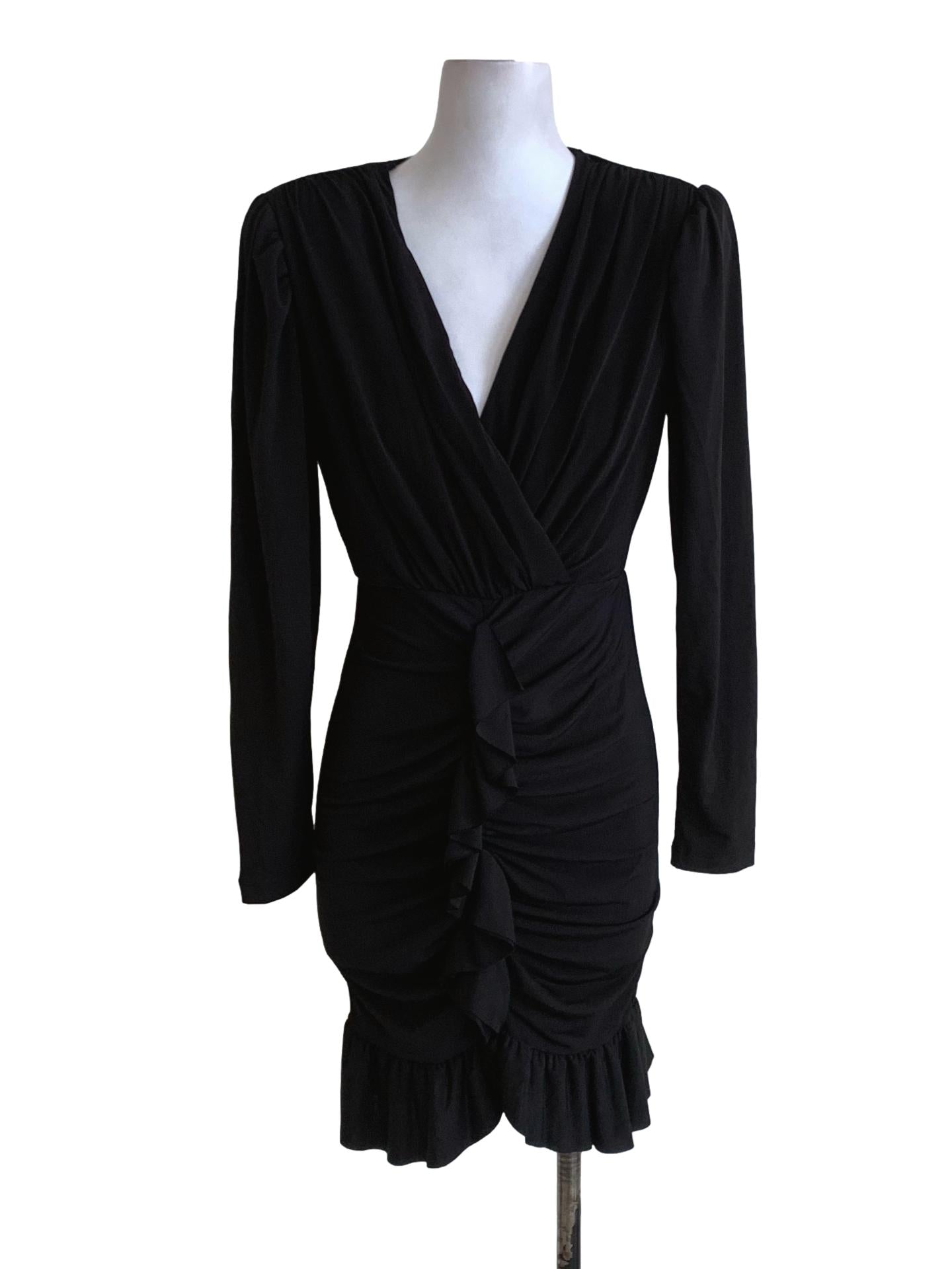 Black V-Neckline Bodycon Dress