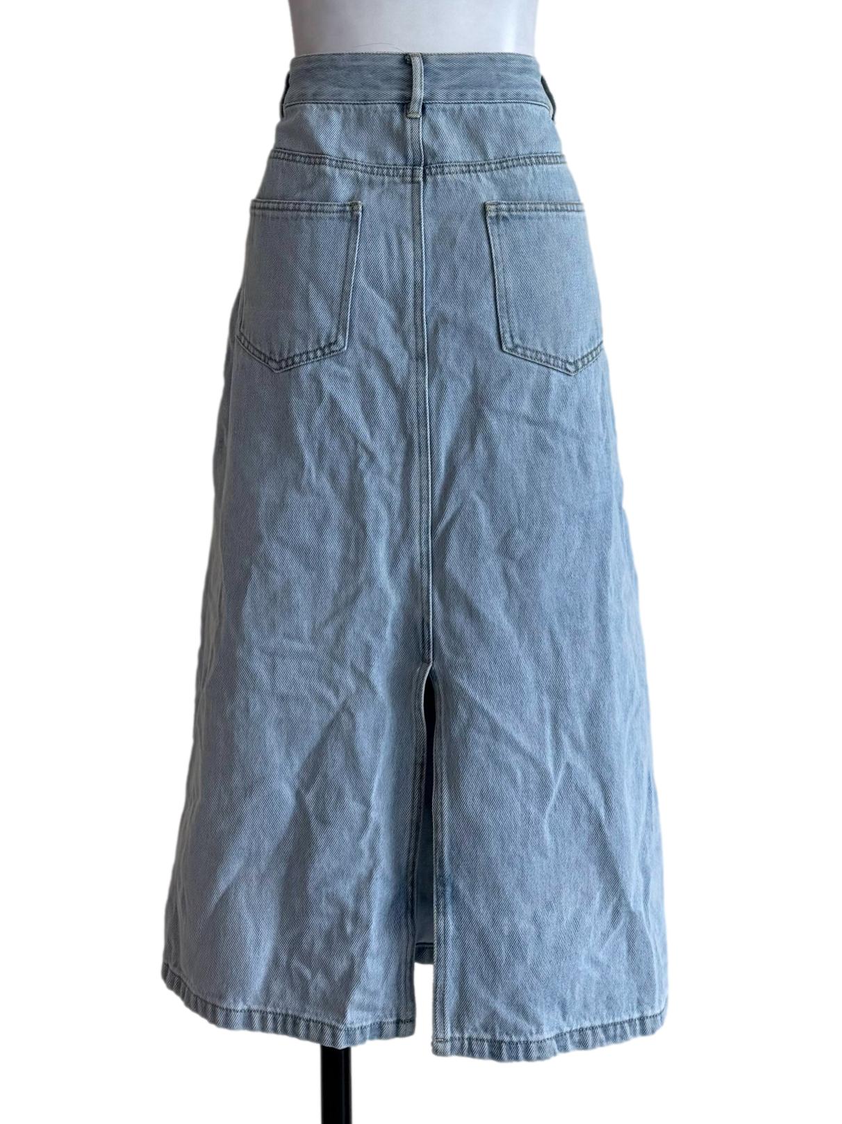 Pale Denim A-Line Skirt