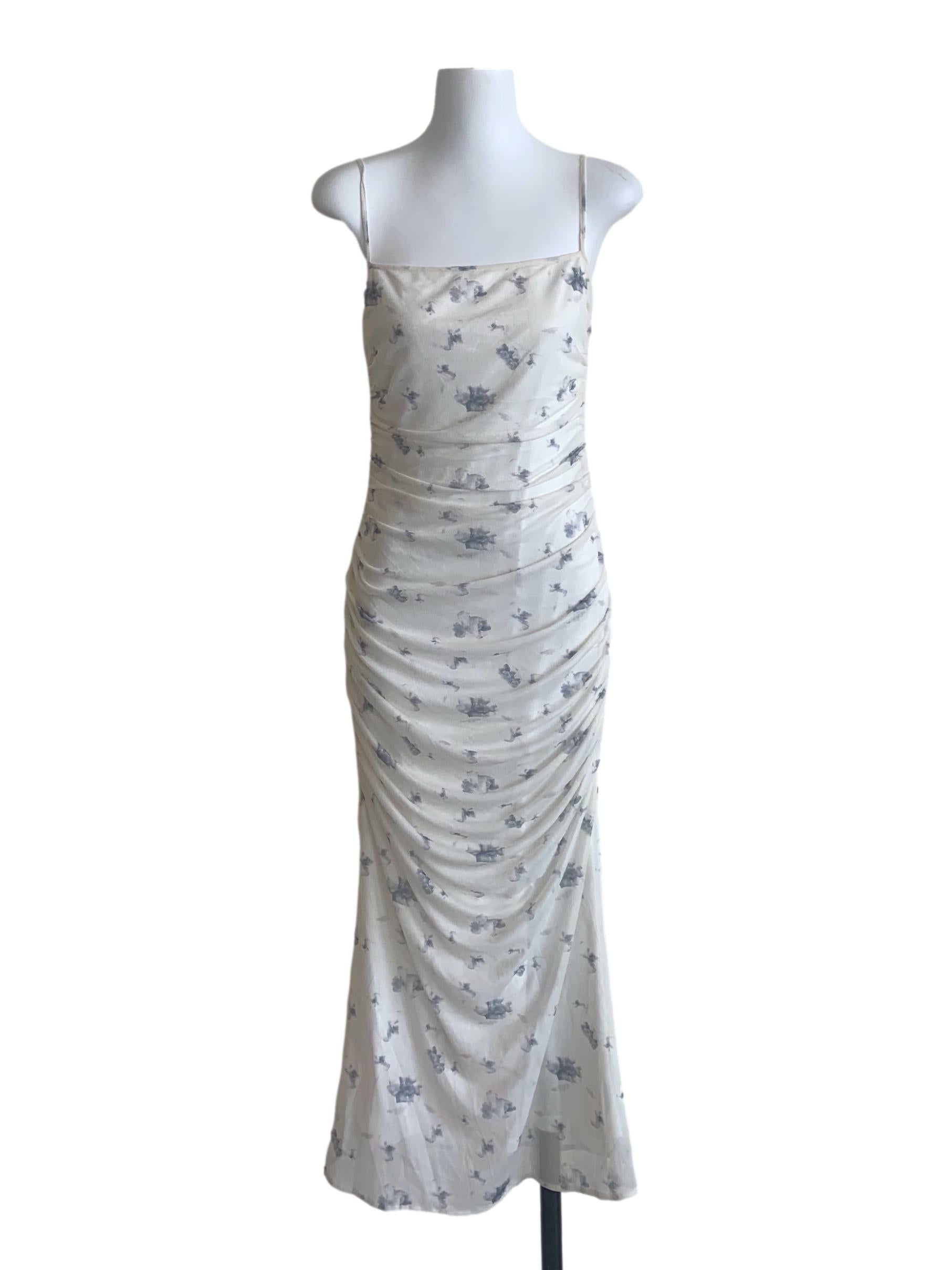 White Flower Pattern Dress