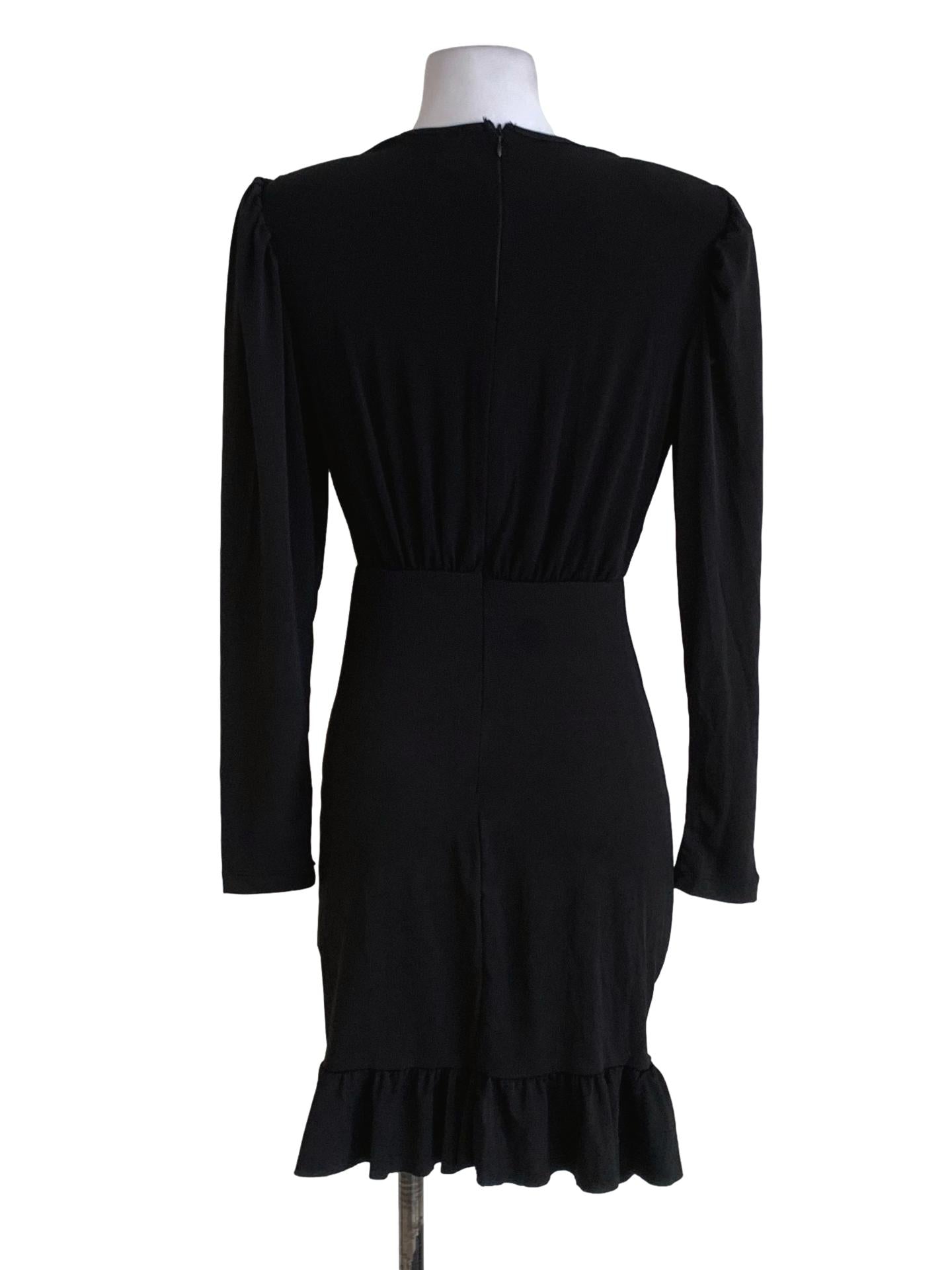 Black V-Neckline Bodycon Dress
