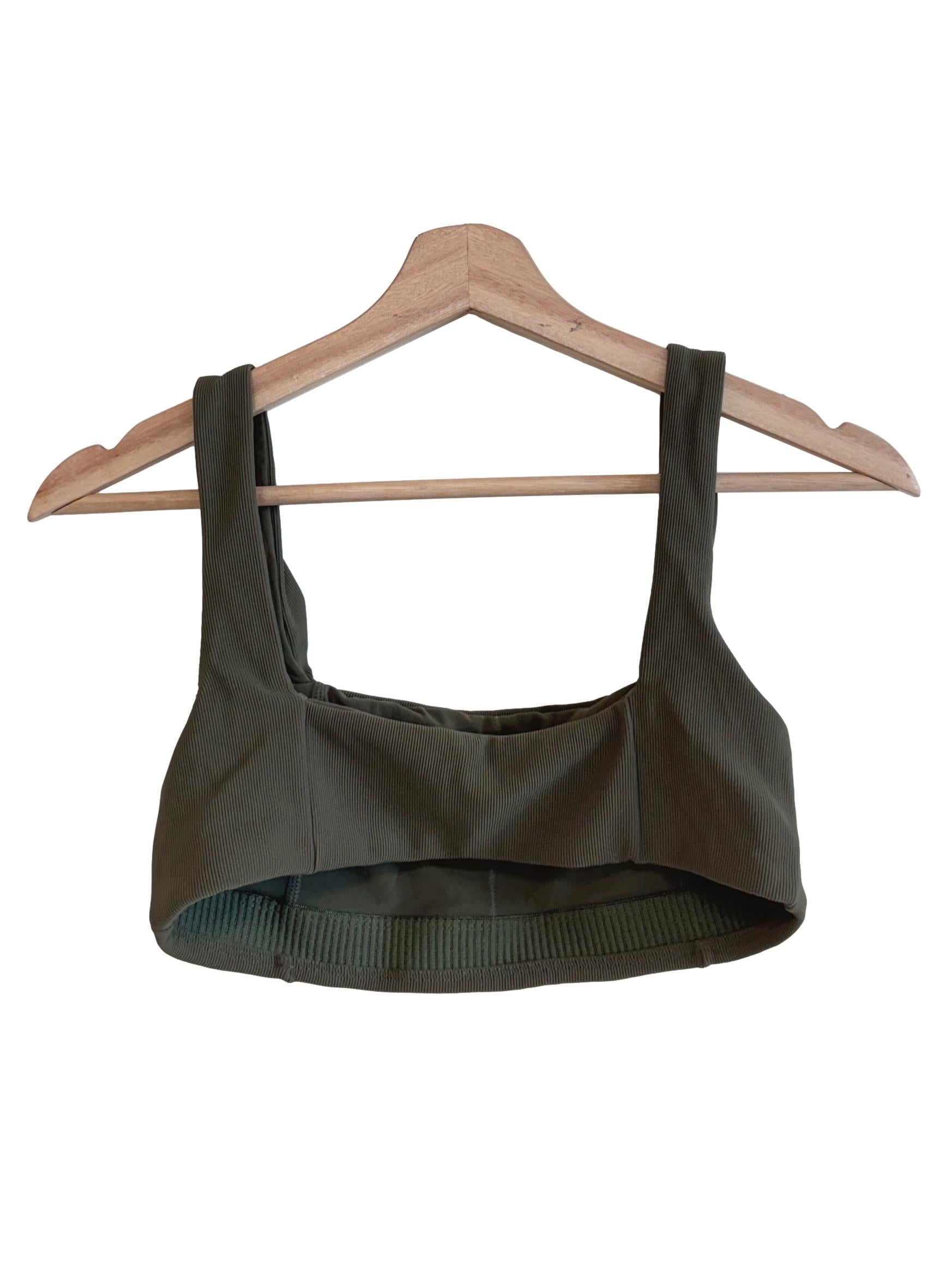 Green Textured Sports Bra