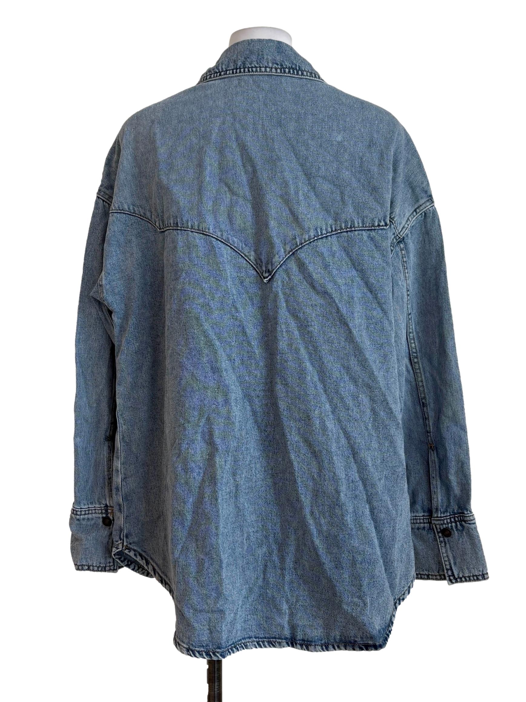 Dusty Blue Denim Button Up Shirt