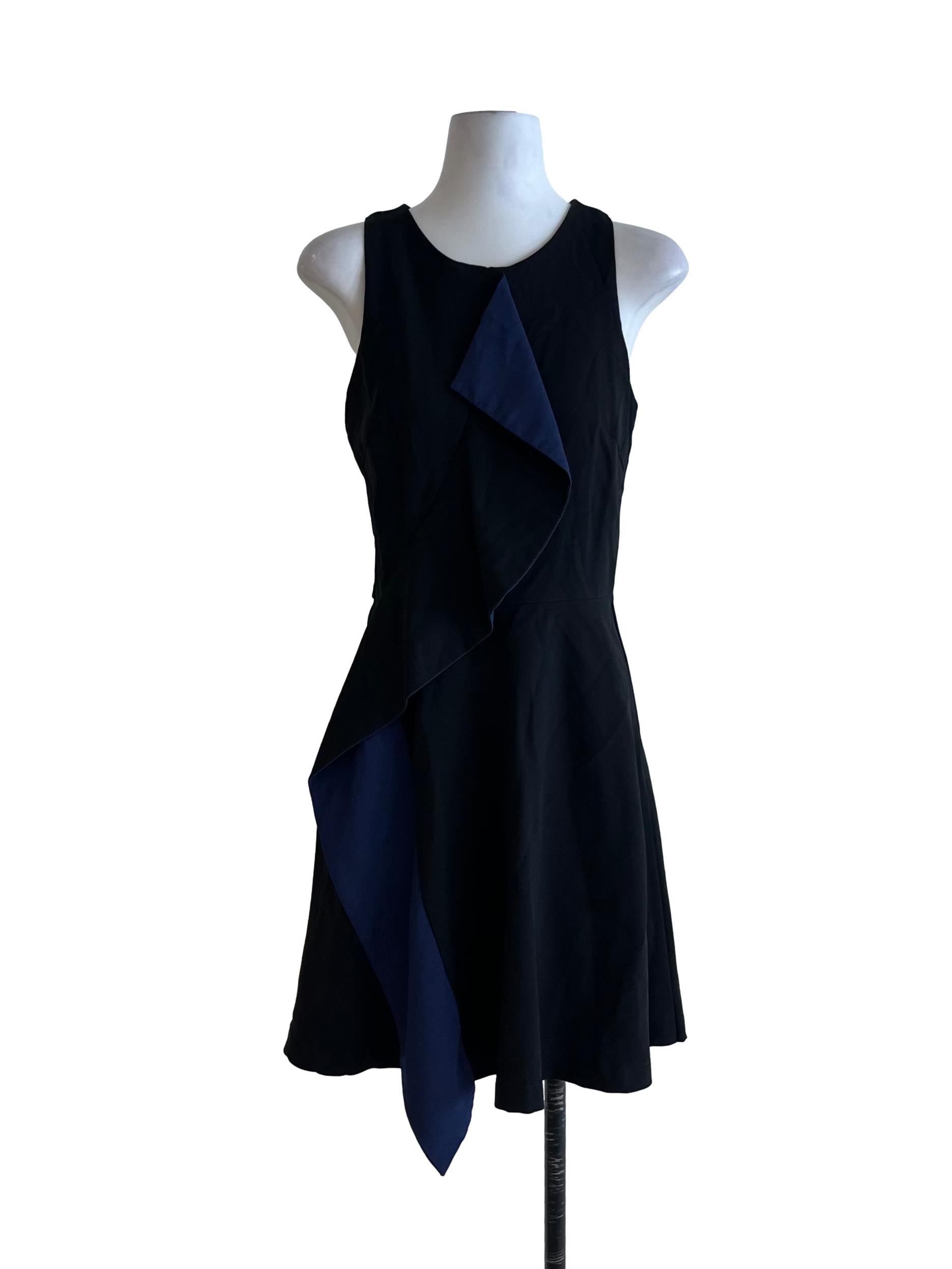 Black Jewel Neckline A-Line Dress