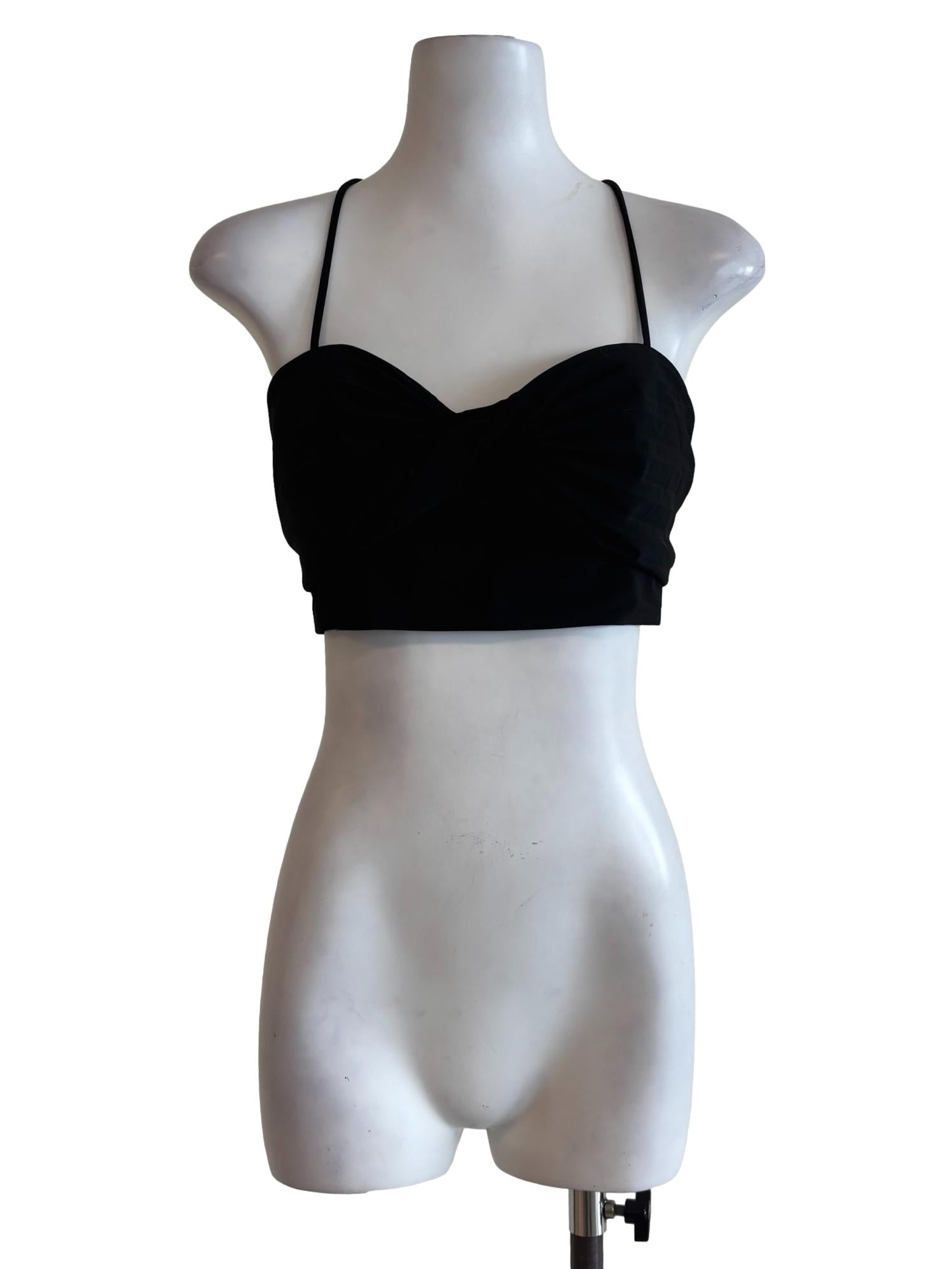 Night Black Sweetheart Neckline Strap Top