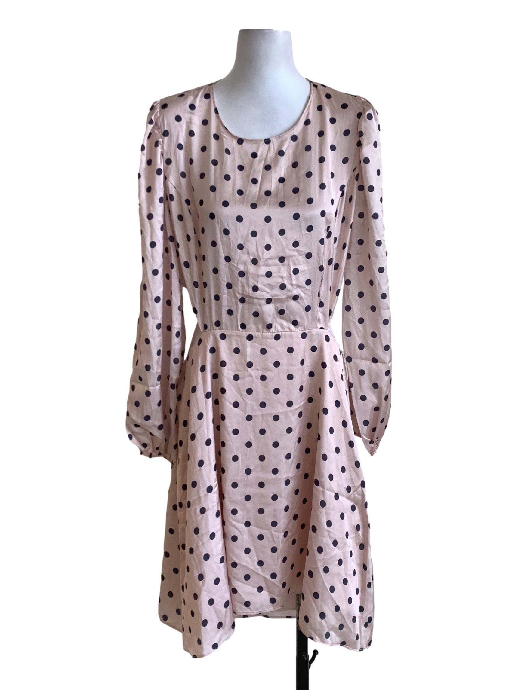 Crepe Polka Dot Empire Dress