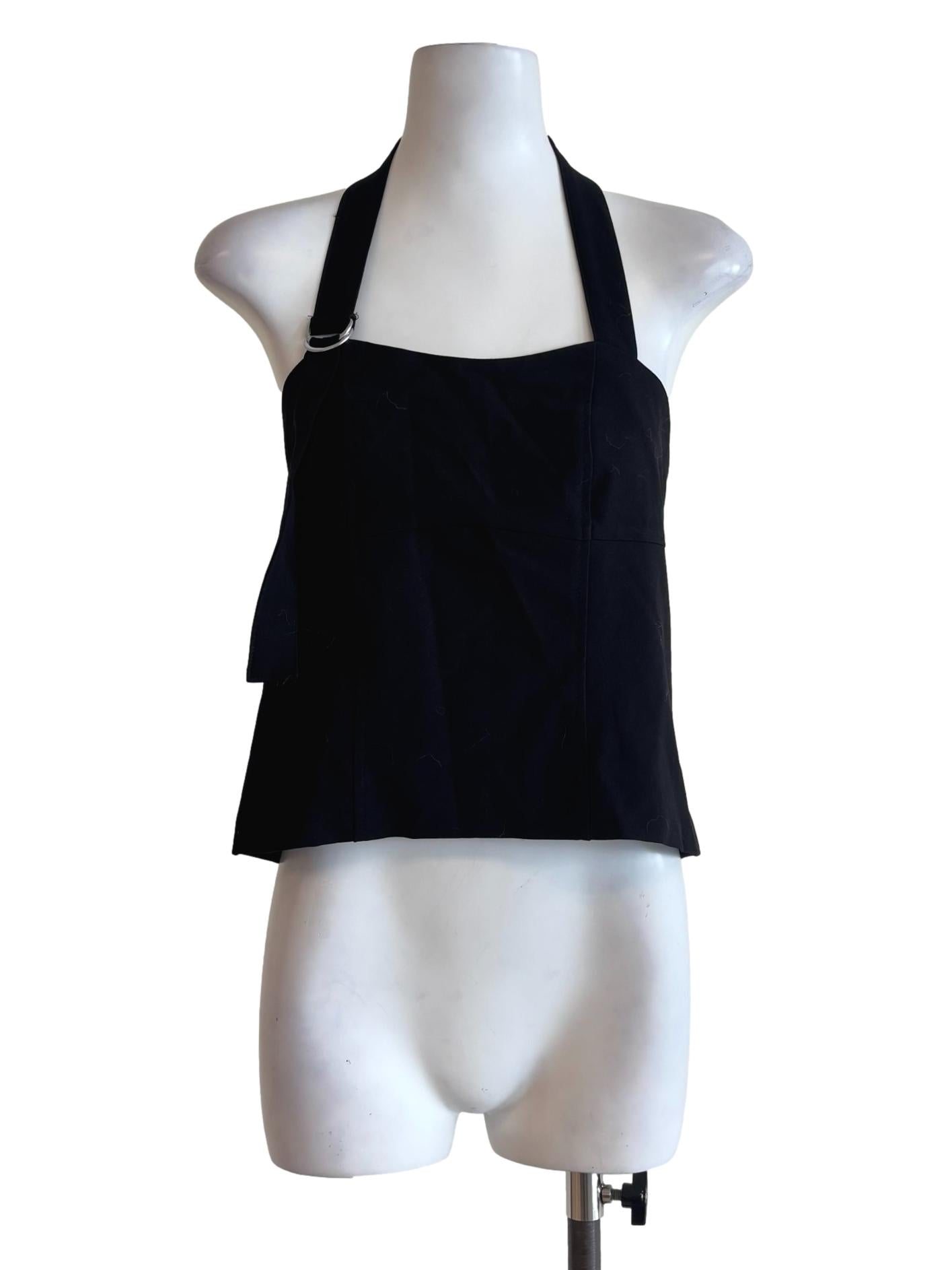 Jet Black Halter Seam Top