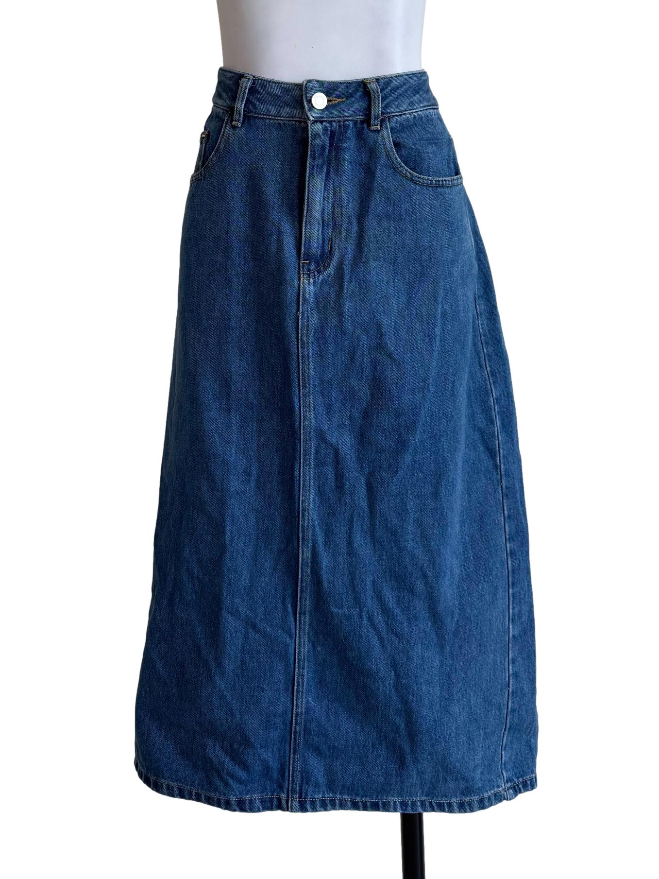 Pool Denim A-Line Skirt