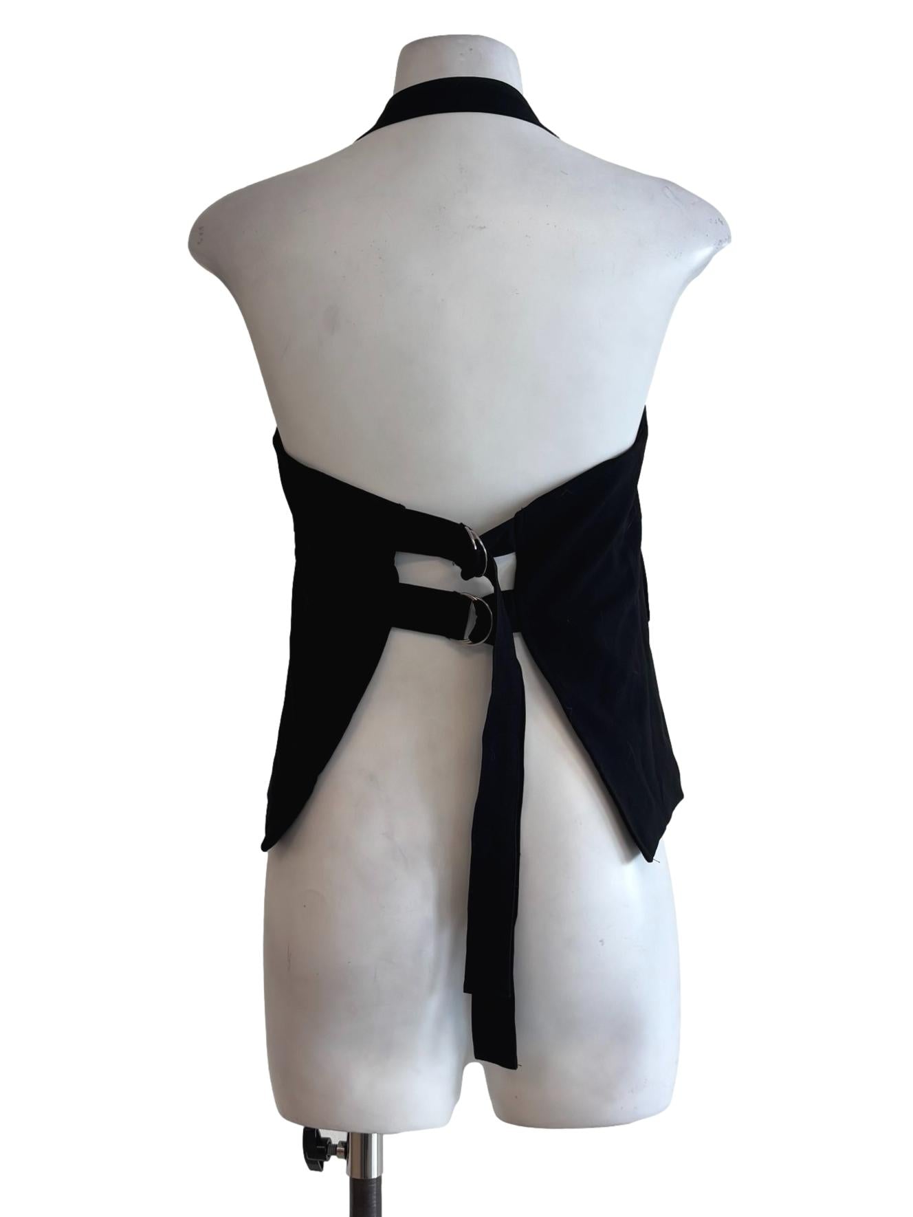 Jet Black Halter Seam Top