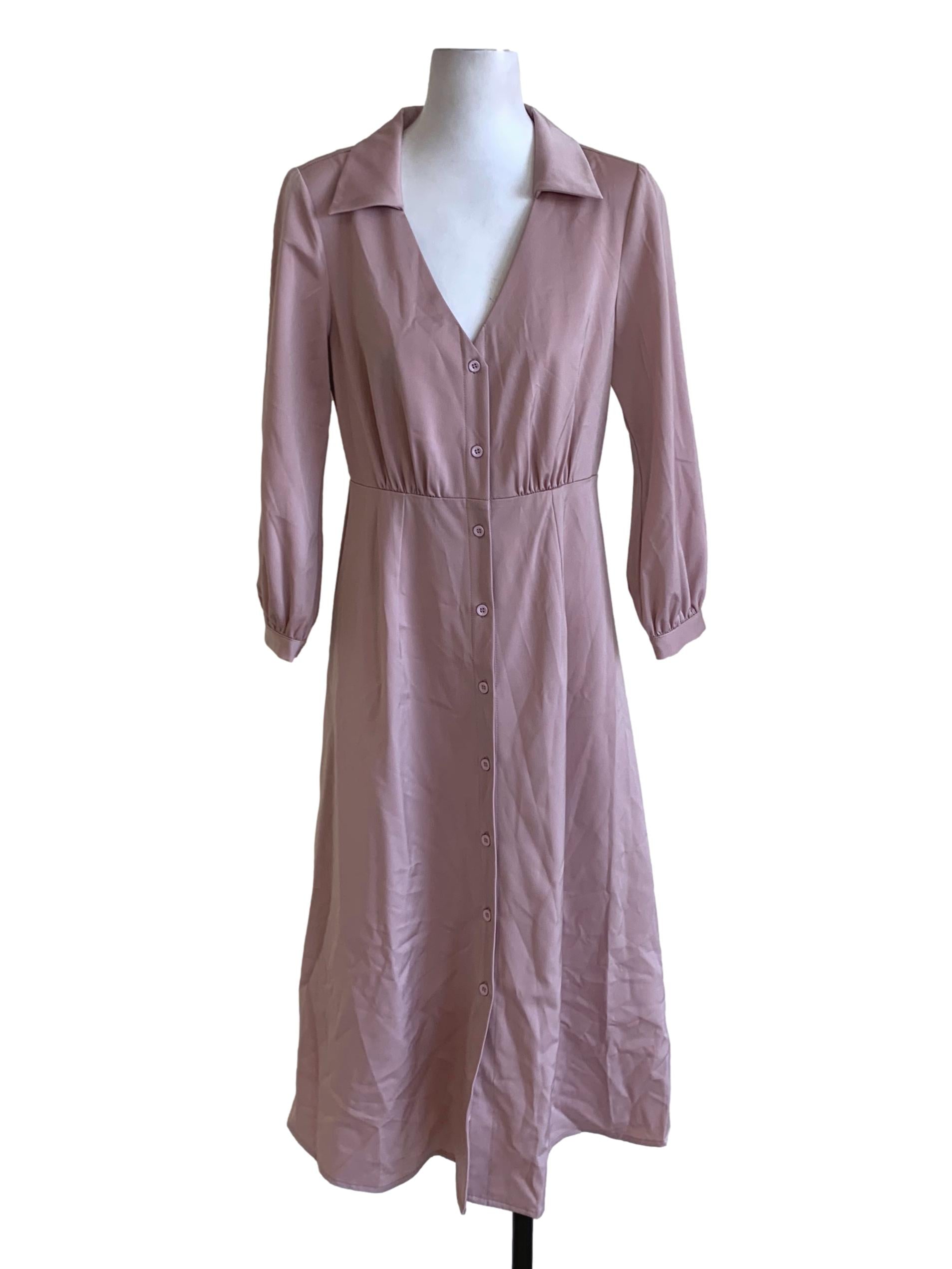 Periwinkle Wing Collar Empire Dress