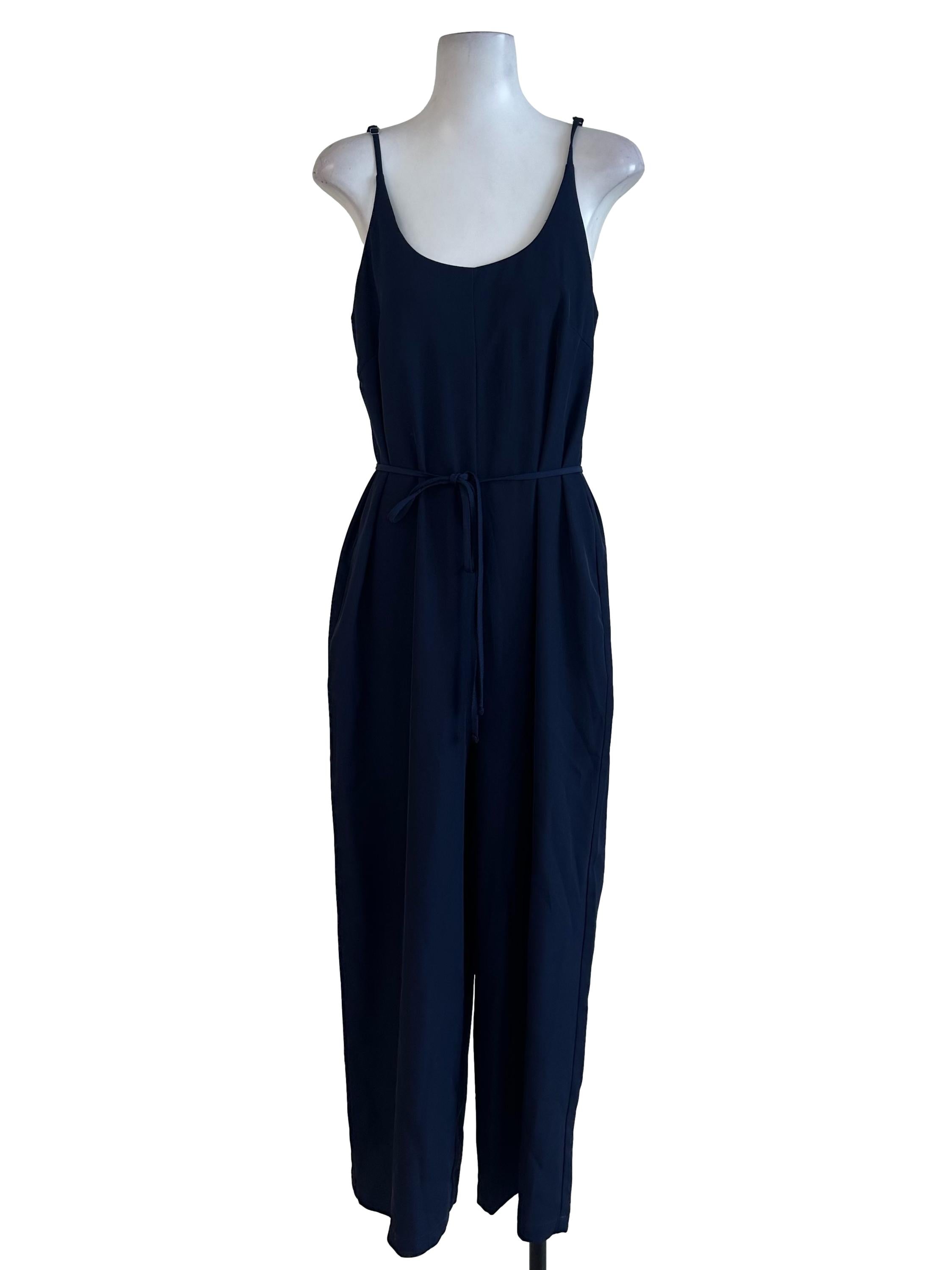 Navy Blue Plain Jumpsuit