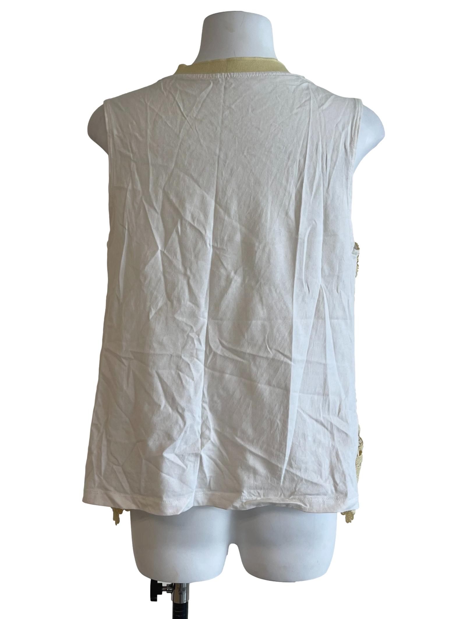 Blonde Yellow Floral Lace Sleeveless Top