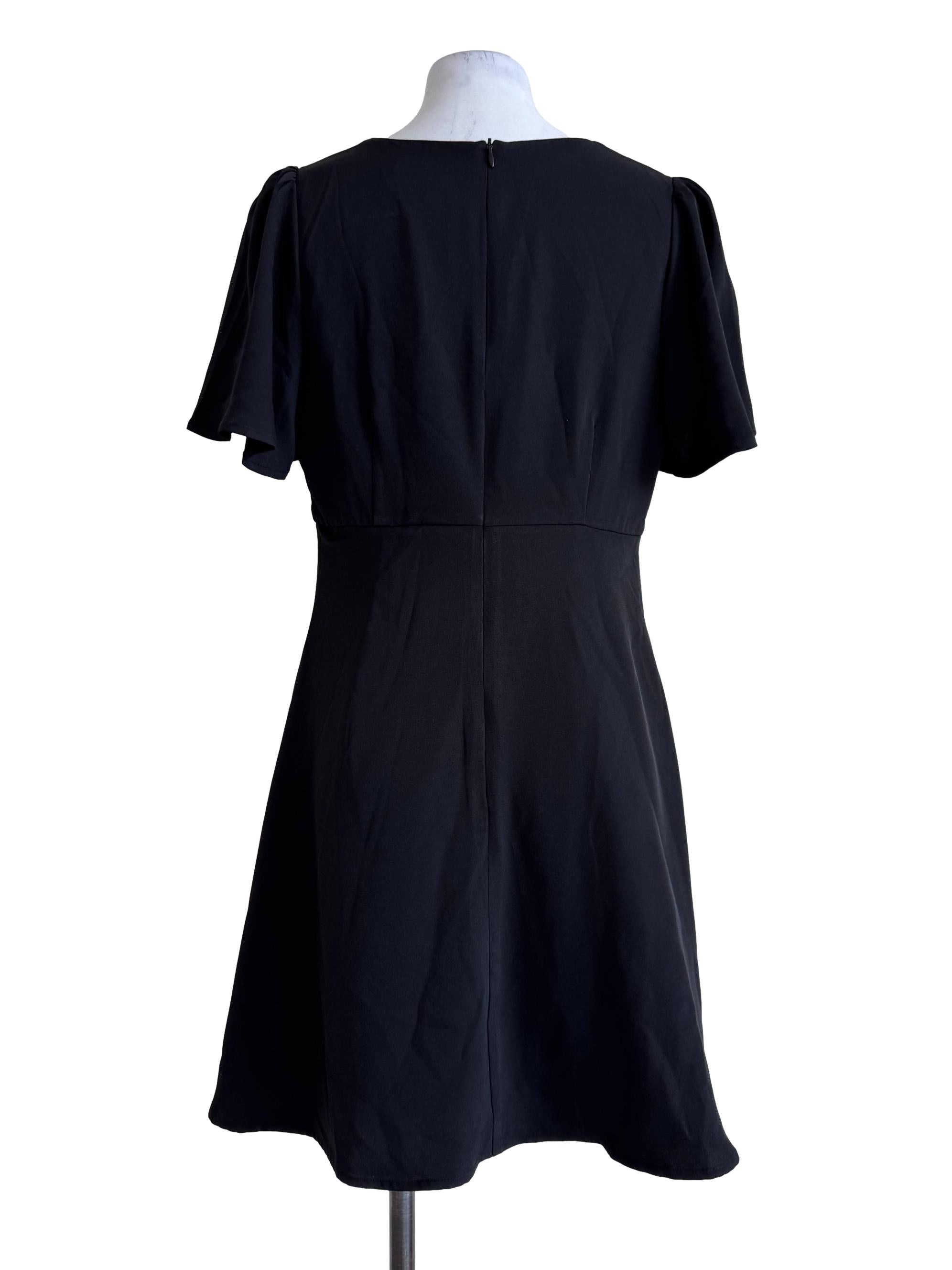 Void Black V Neck Empire Dress Romper