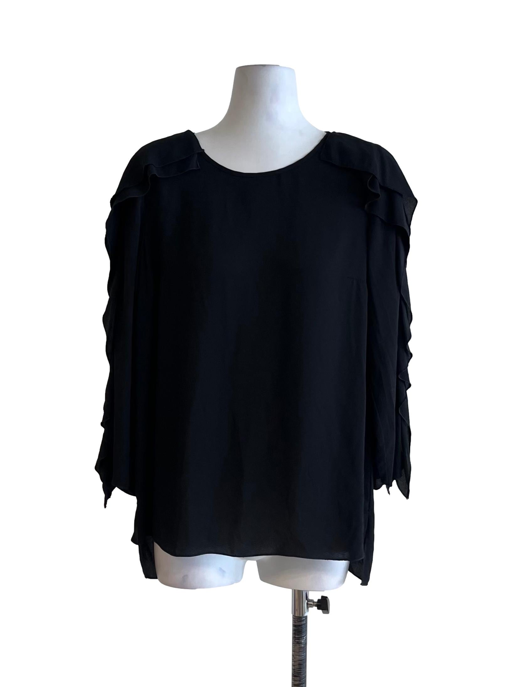 Black Jewel Neckline Blouse