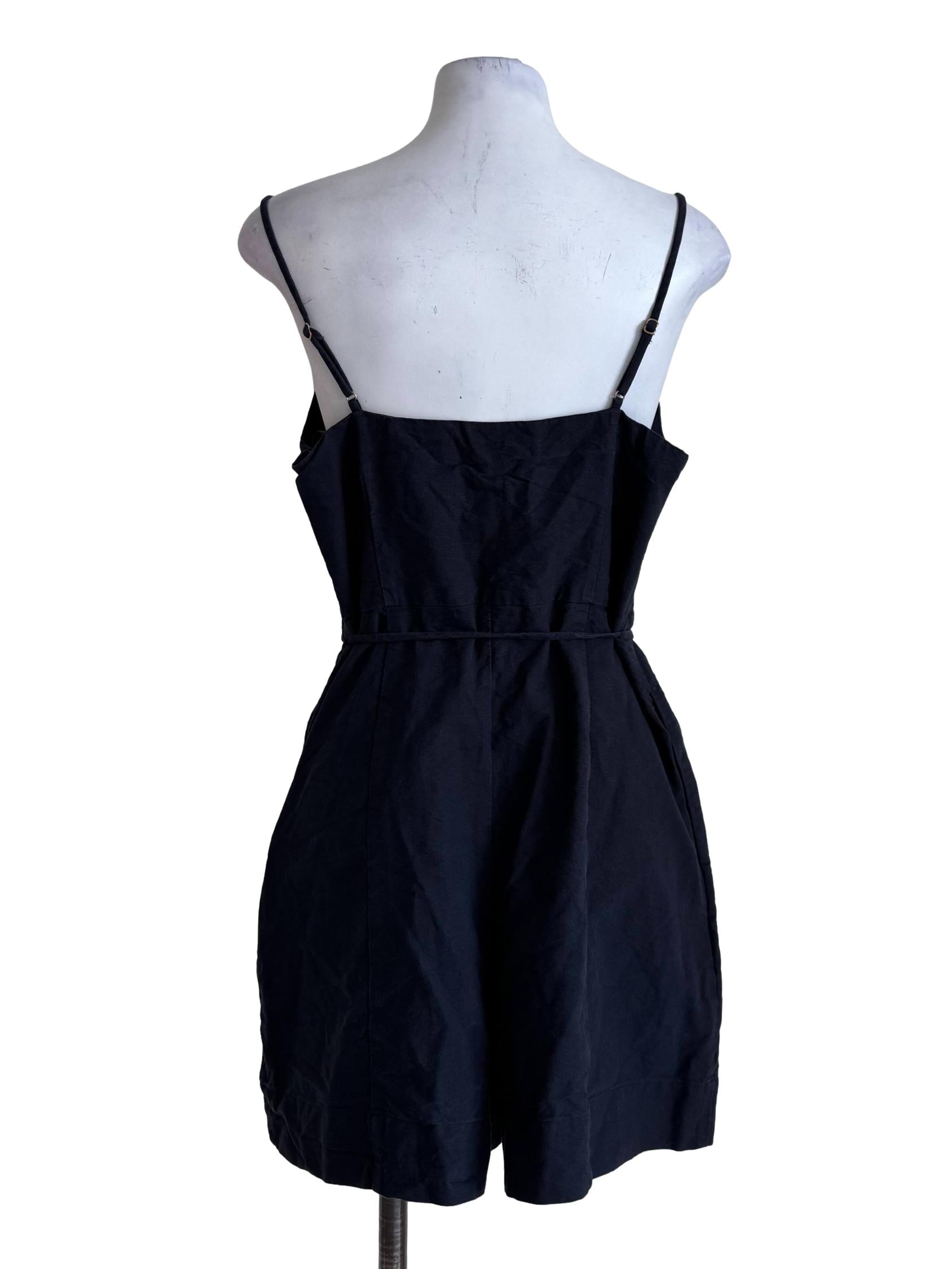 Iridium Black V Neck Romper