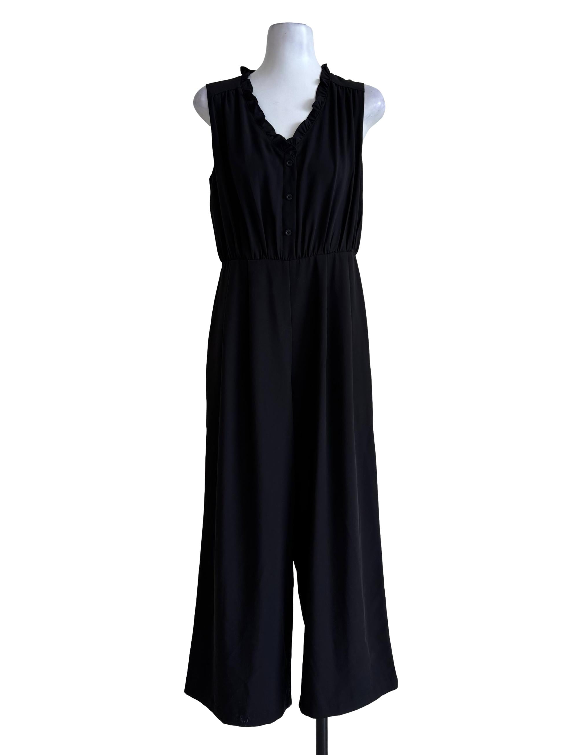 Jet Black Sleeveless Jumpsuit