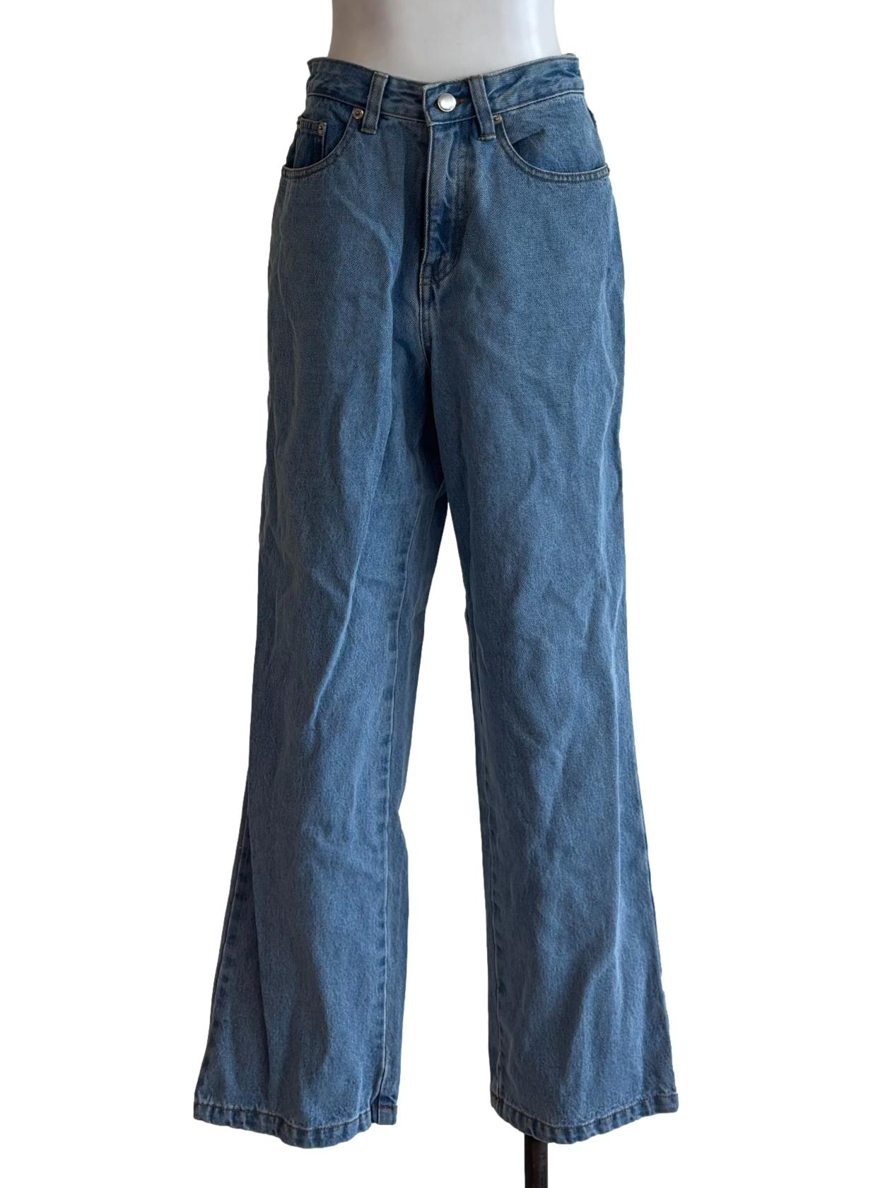 Blue Denim Straight Cut Jeans