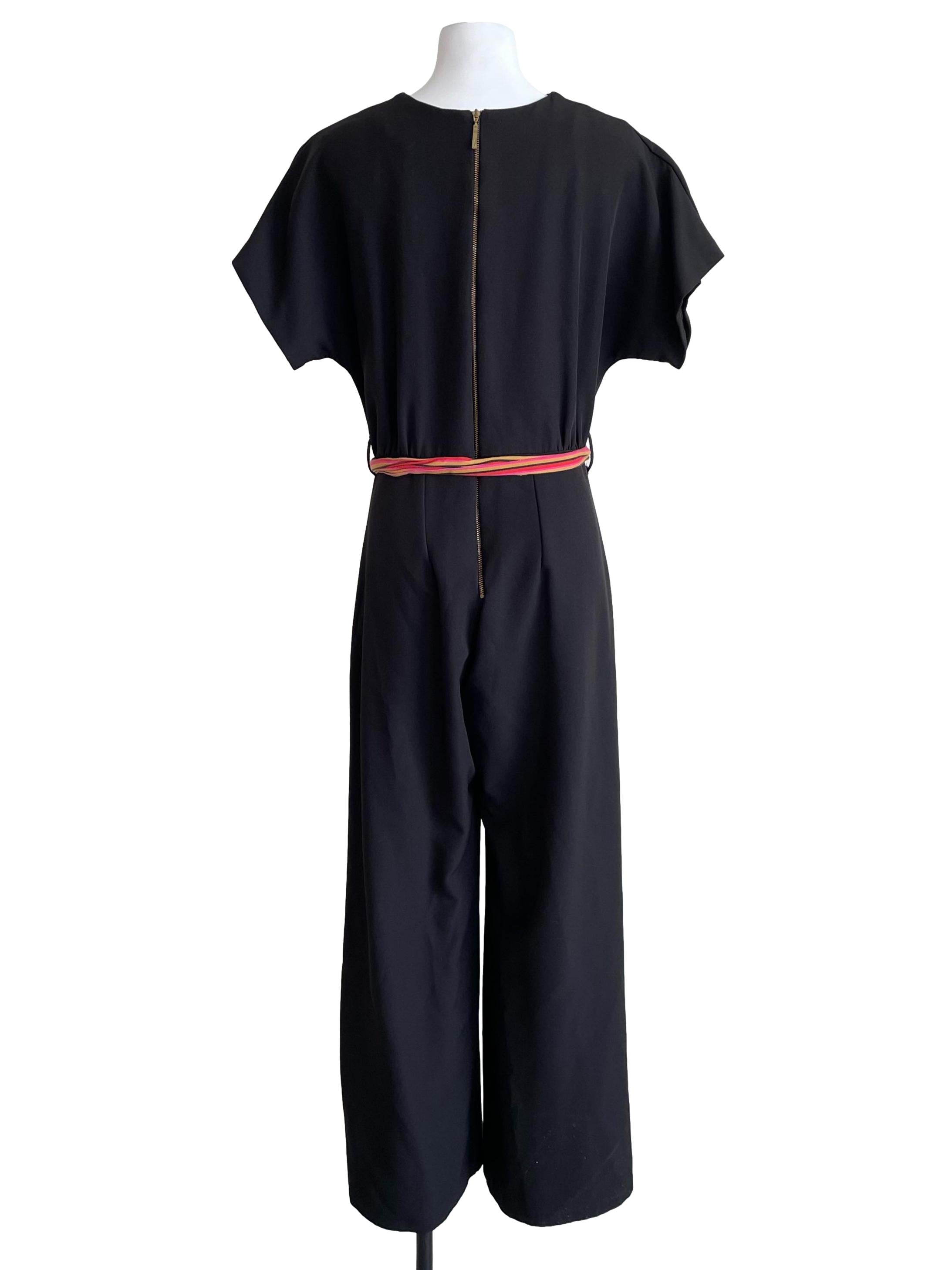 Black Drop Shoulder Wrap Jumpsuit