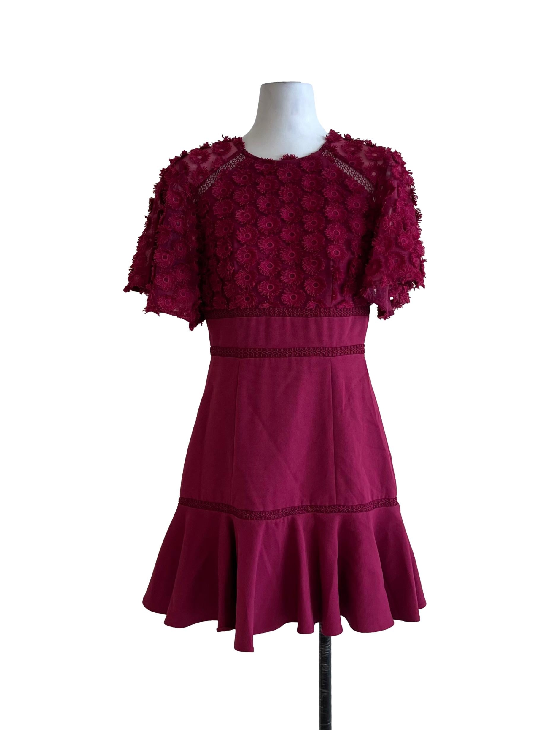 Jam Purple Floral Empire Dress