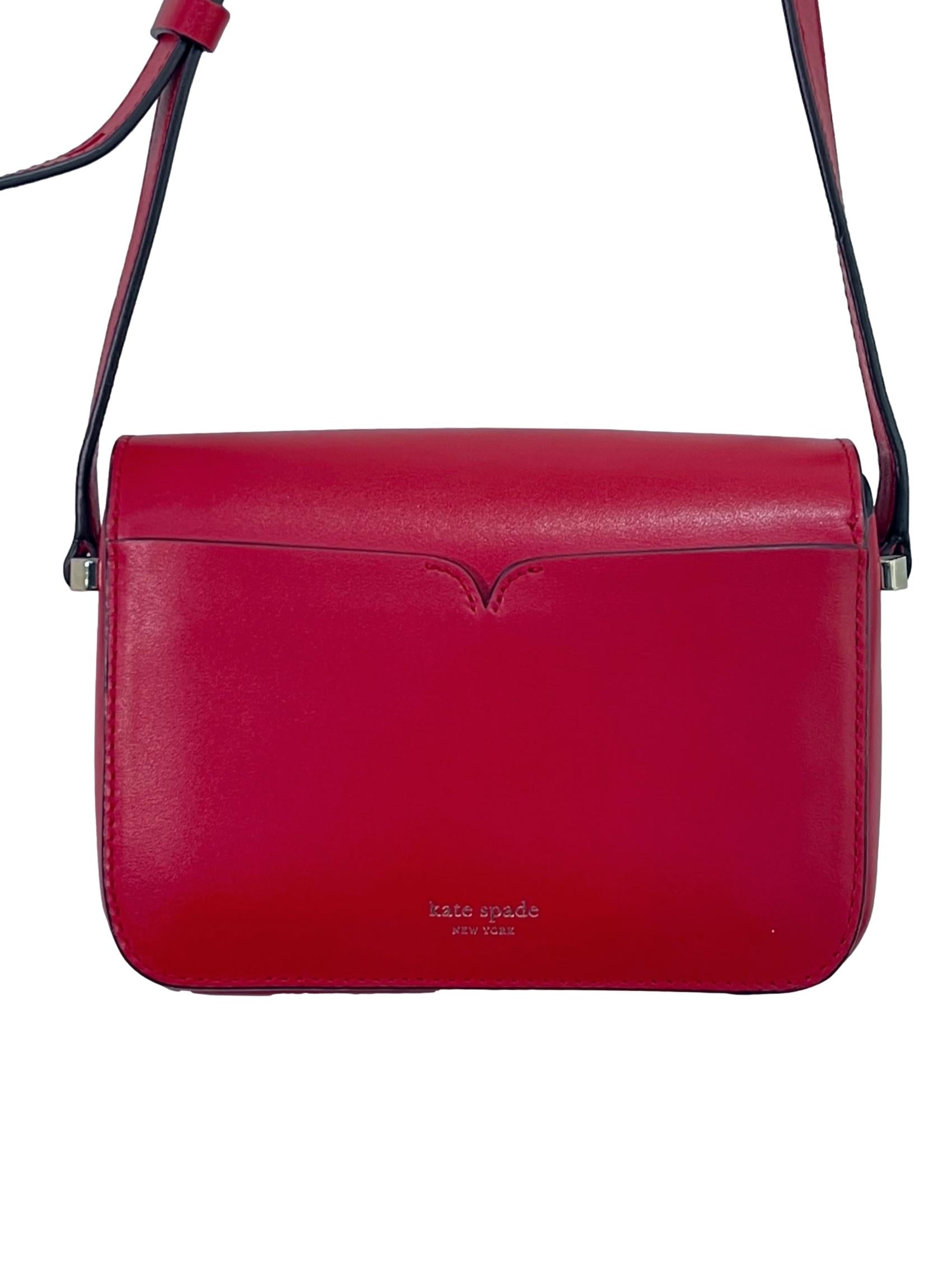 Red Spade Buckle Crossbody Bag