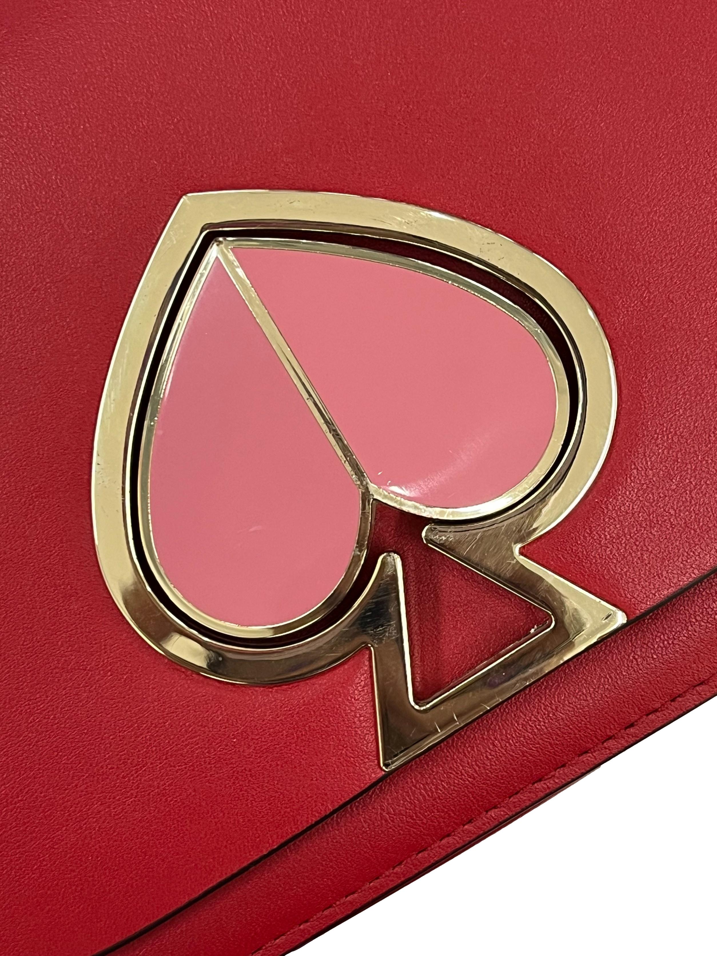 Red Spade Buckle Crossbody Bag