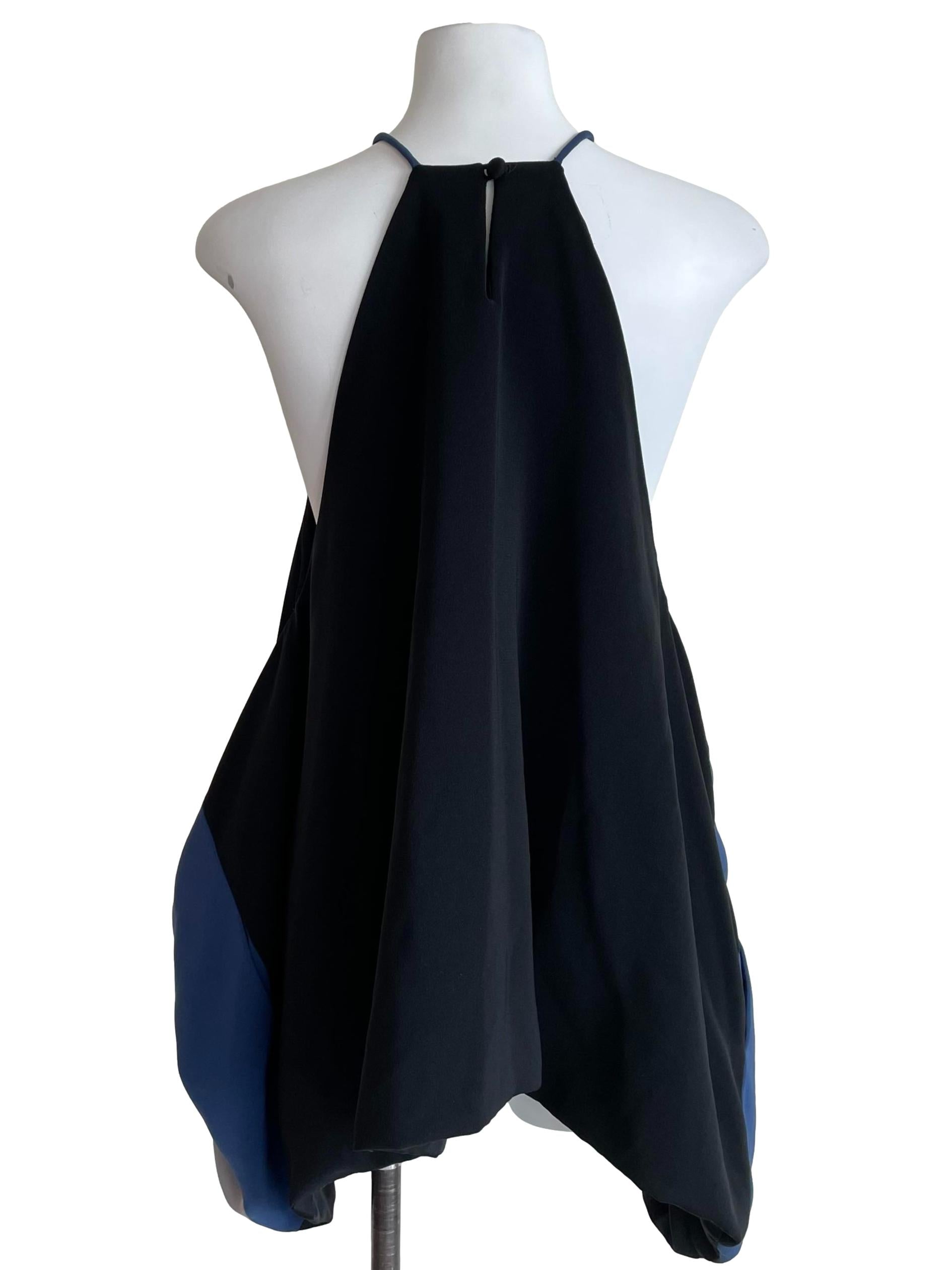 Black & Grey Handkerchief Halter Neck Top