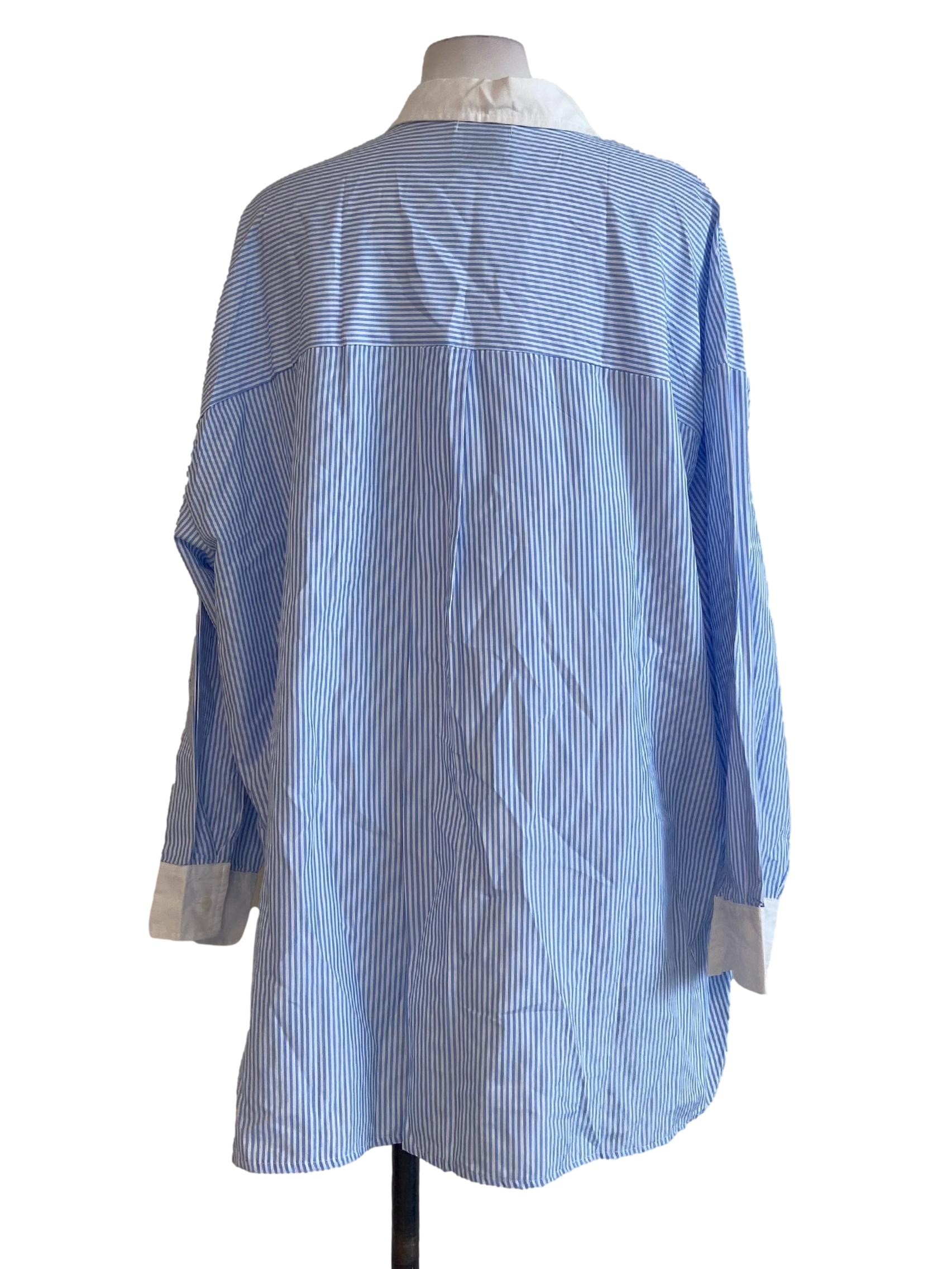 Blue & White Stripes Button Down Dress