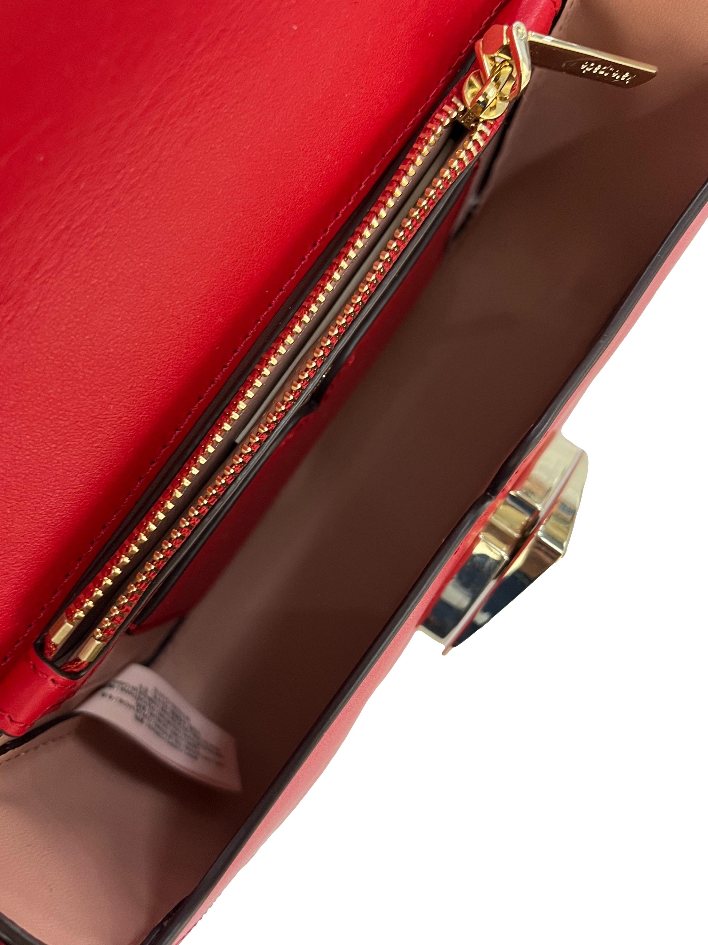 Red Spade Buckle Crossbody Bag