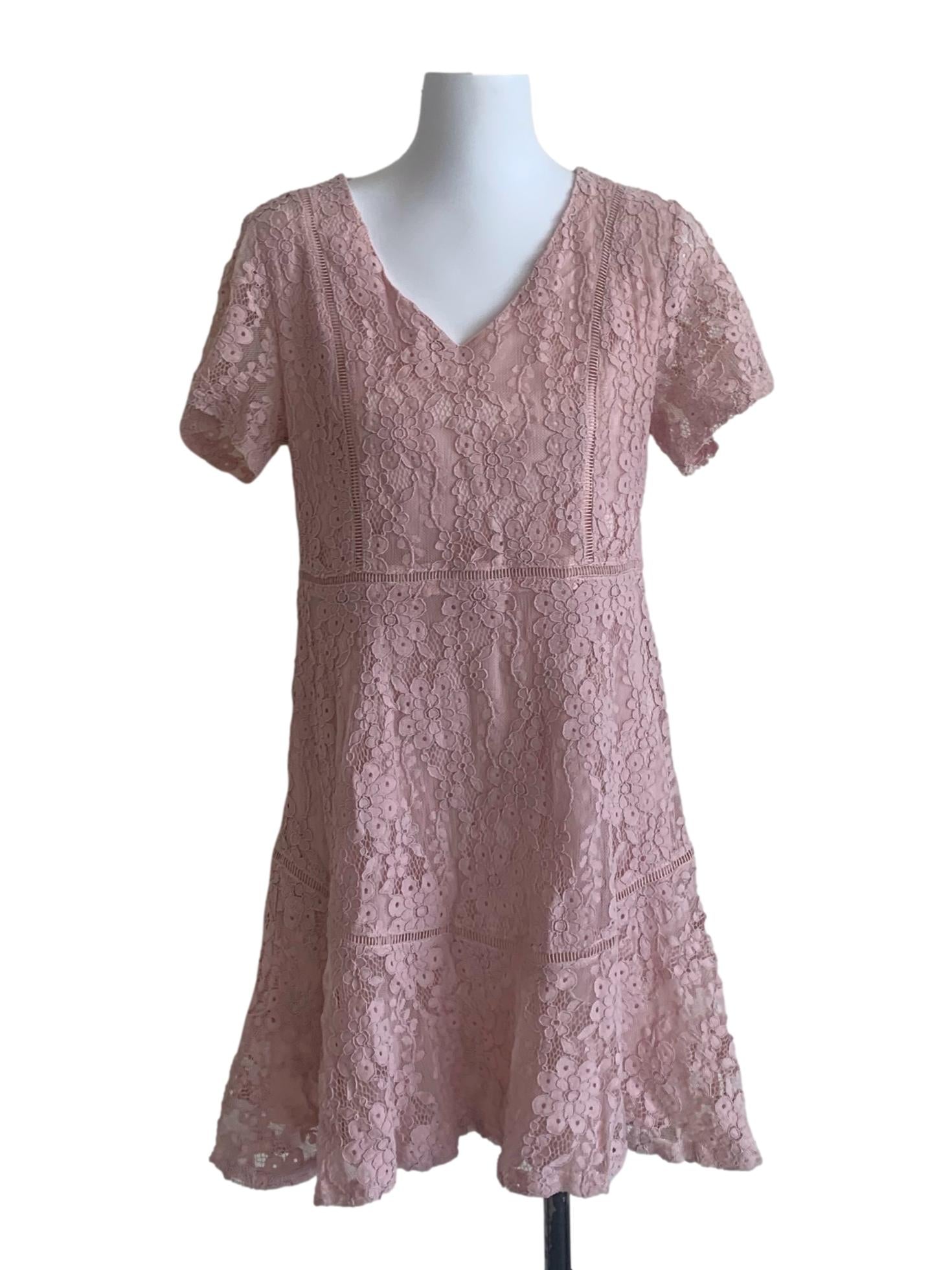 Blush Pink V Neck Dress