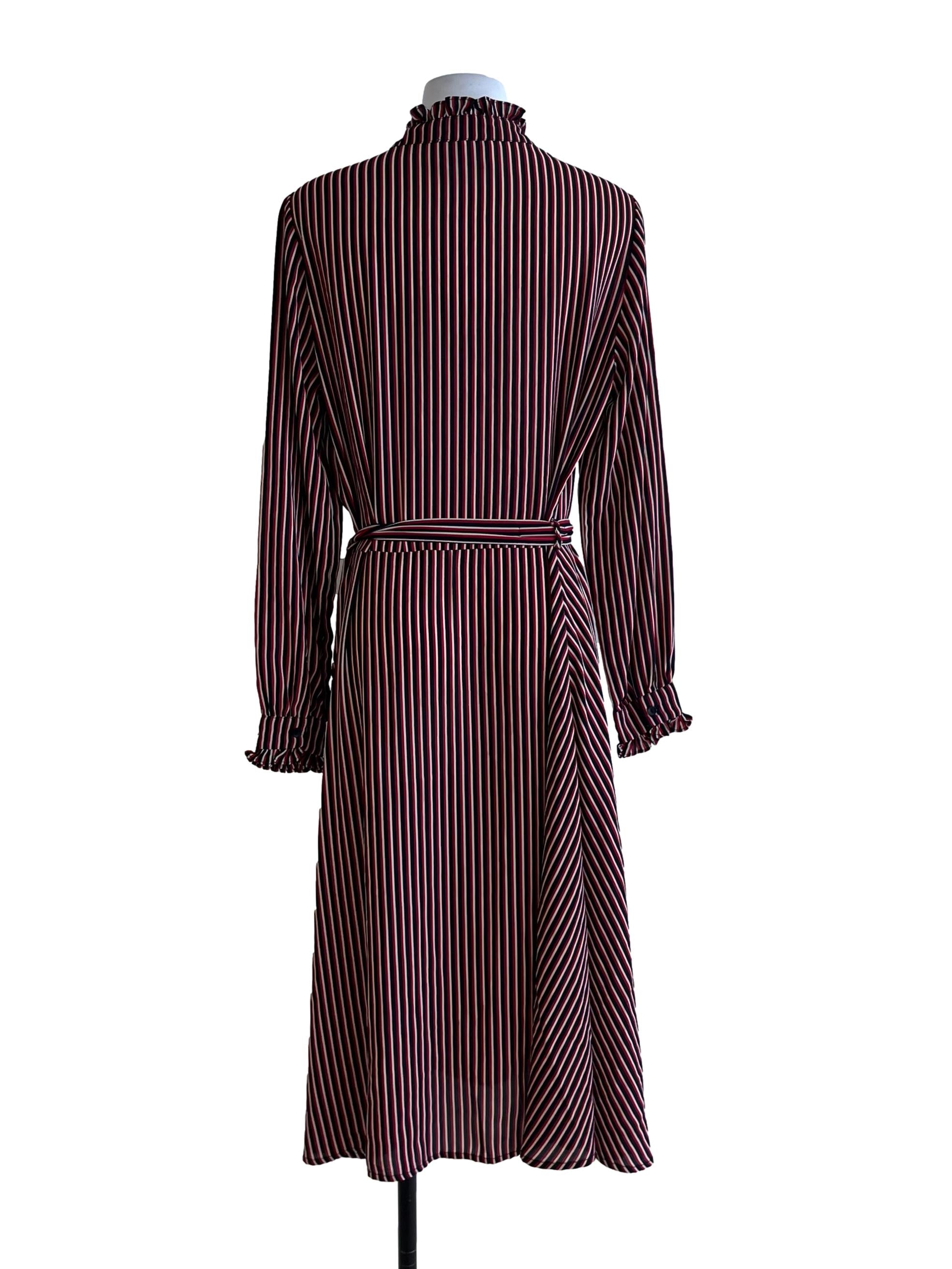 Ruby Red Bengal Stripe Empire Dress